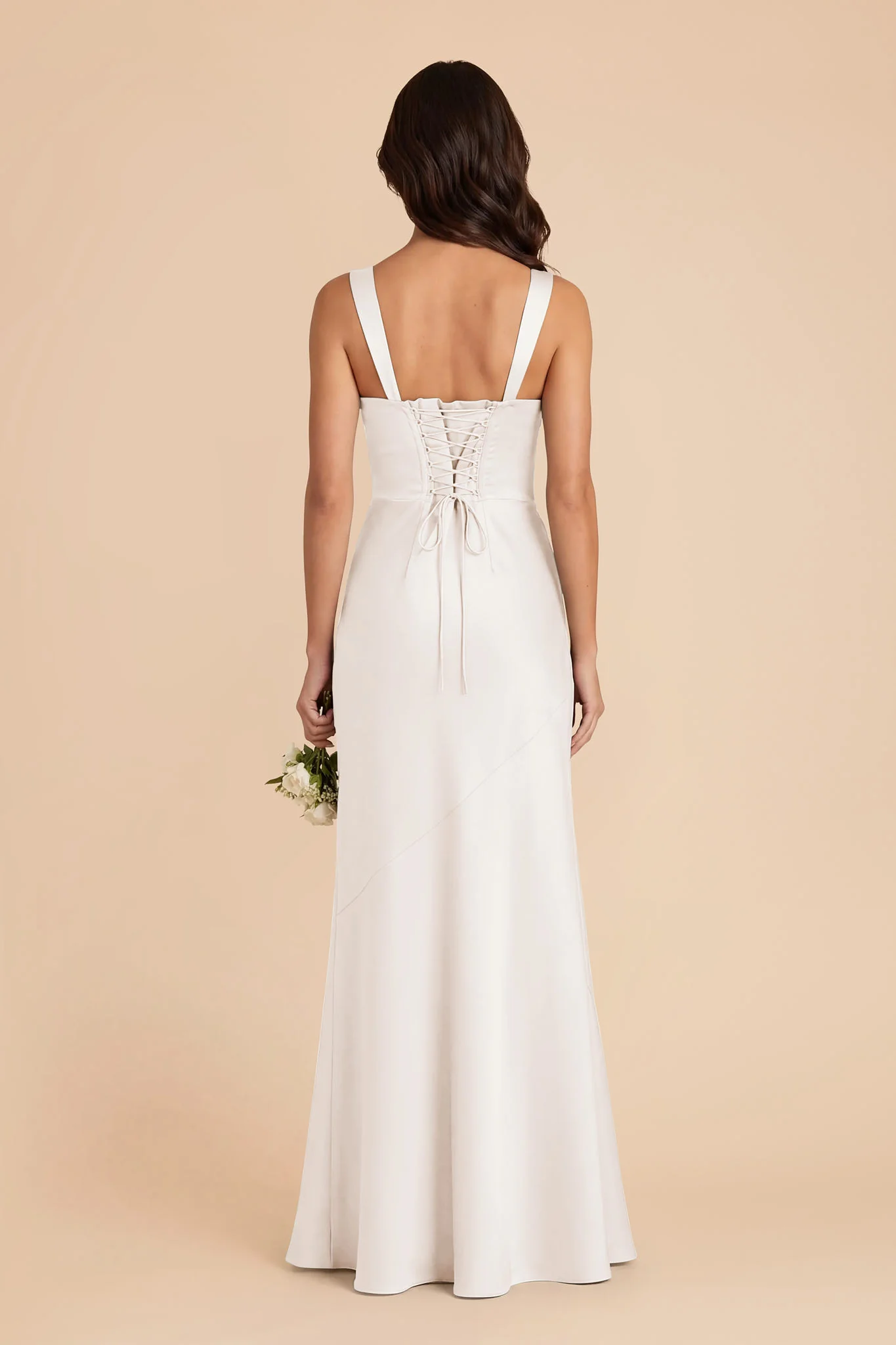 Jennie Matte Satin Dress - White - Image 4