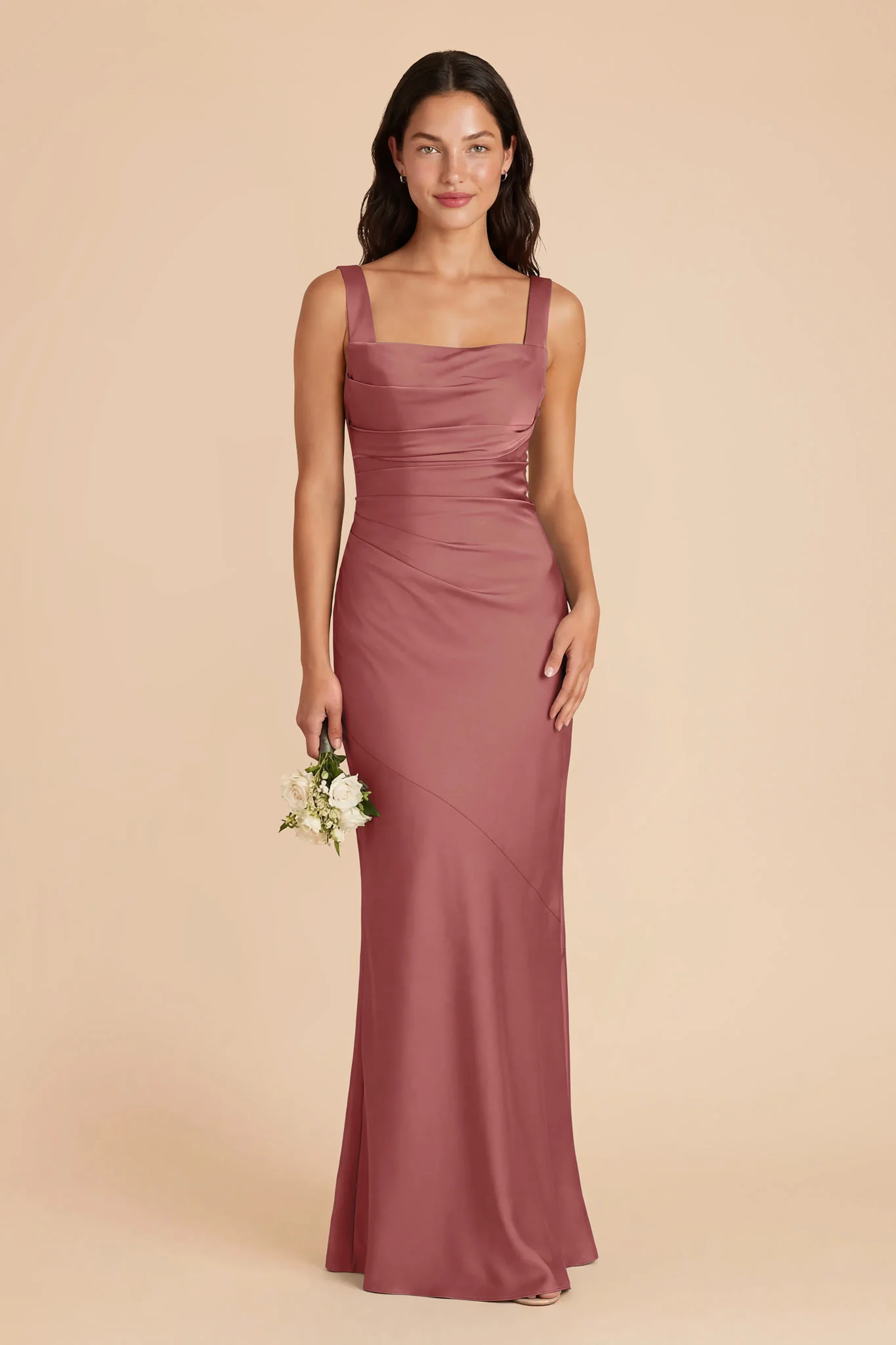 Jennie Matte Satin Dress - Wild Rose