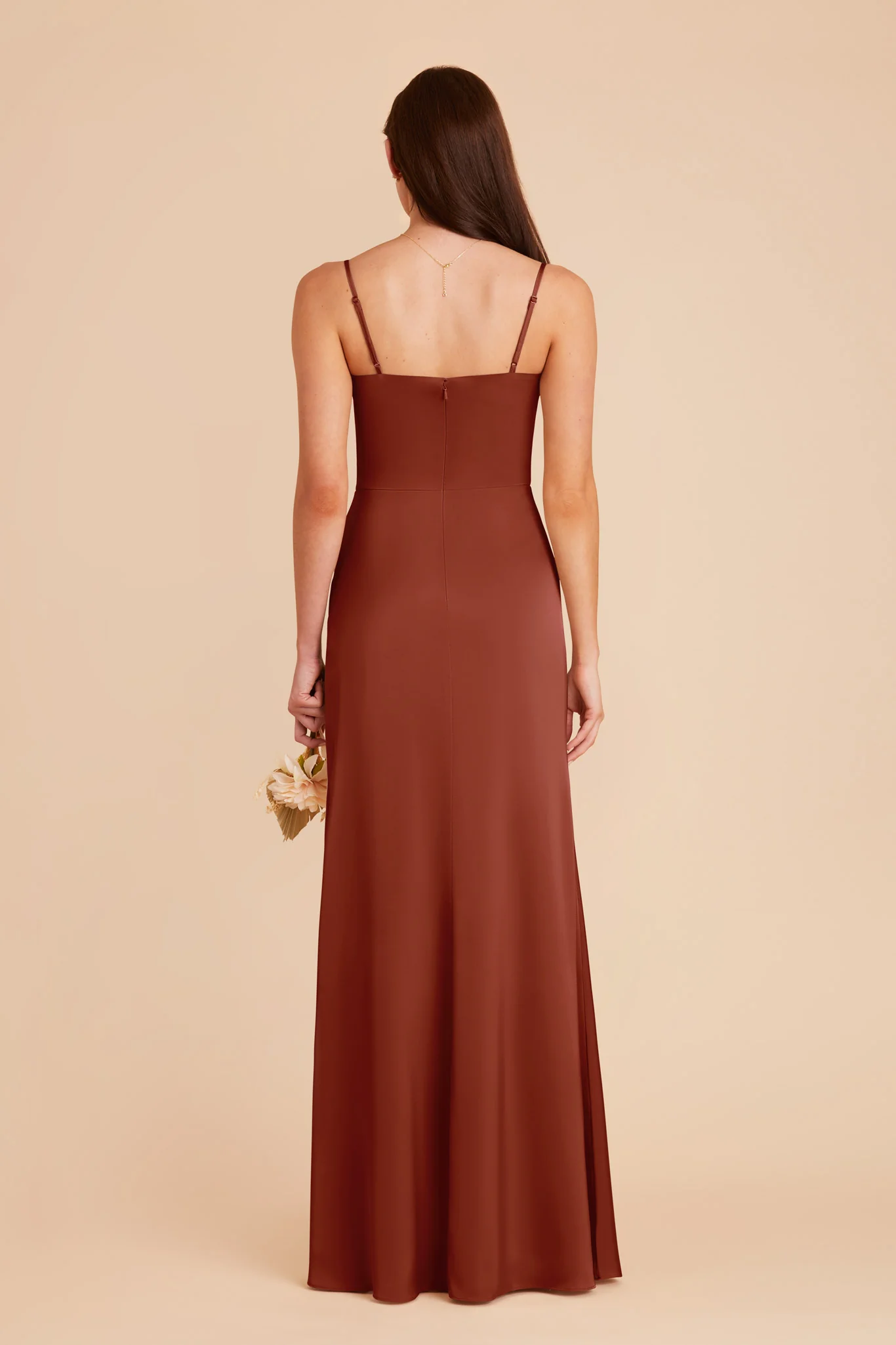 Jennifer Matte Satin Dress - Auburn - Image 6