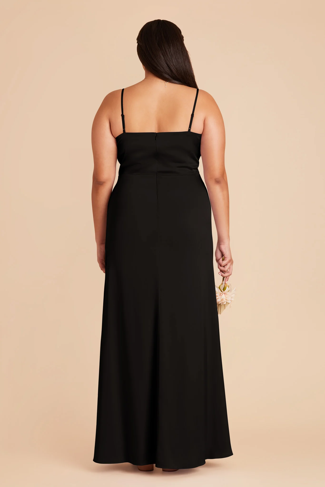 Jennifer Matte Satin Dress - Black - Image 9