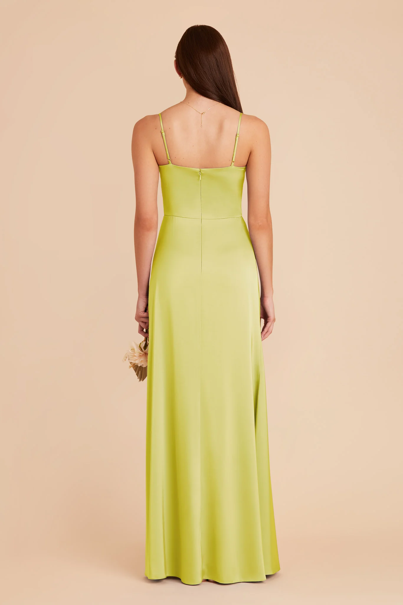 Jennifer Matte Satin Dress - Chartreuse - Image 7