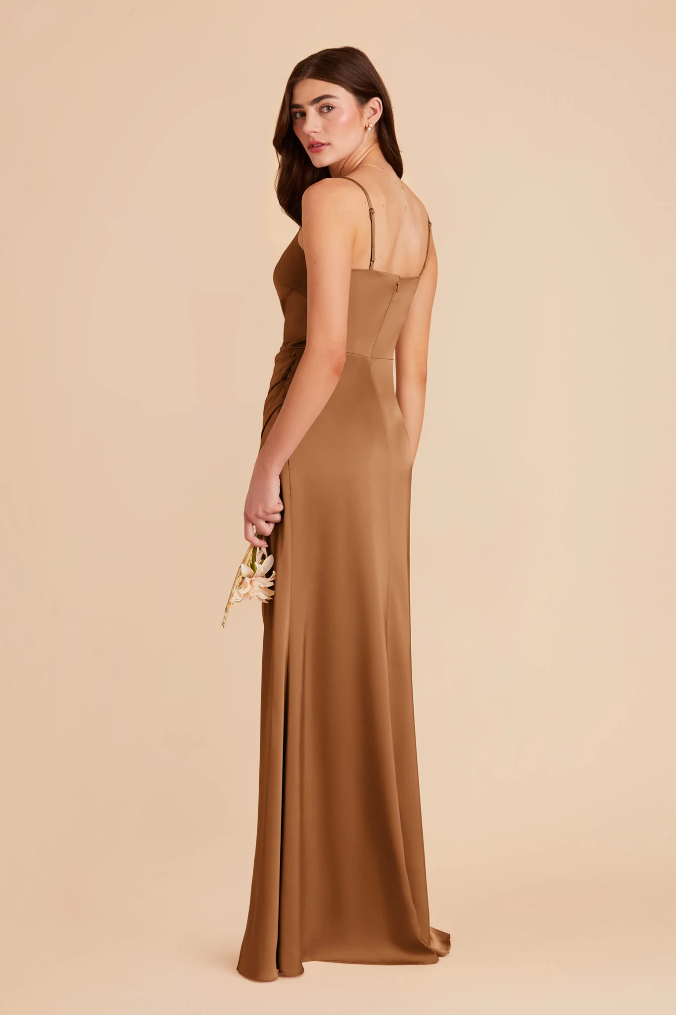 Jennifer Matte Satin Dress - Copper - Image 4