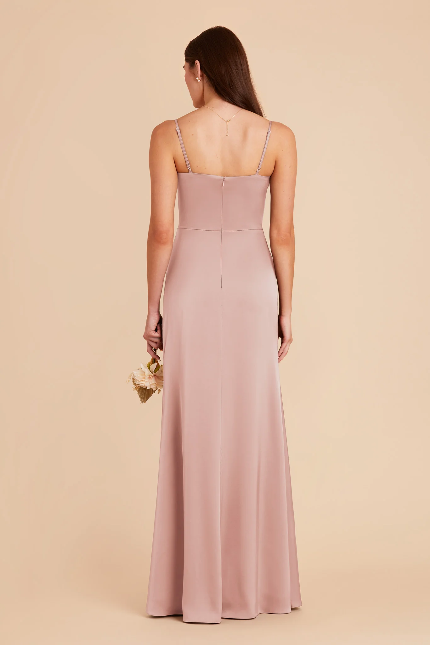 Jennifer Matte Satin Dress - English Rose - Image 6