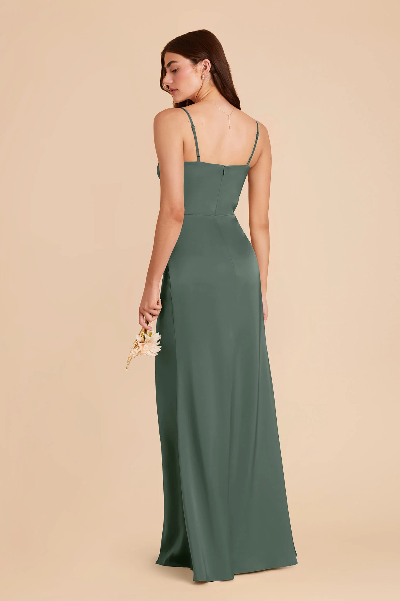 Jennifer Matte Satin Dress - Eucalyptus - Image 4