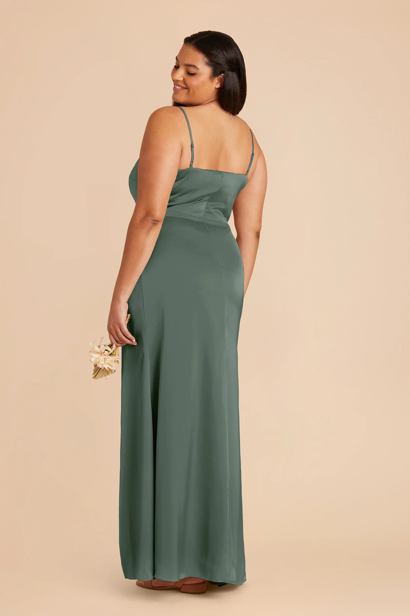 Jennifer Matte Satin Dress - Eucalyptus - Image 7