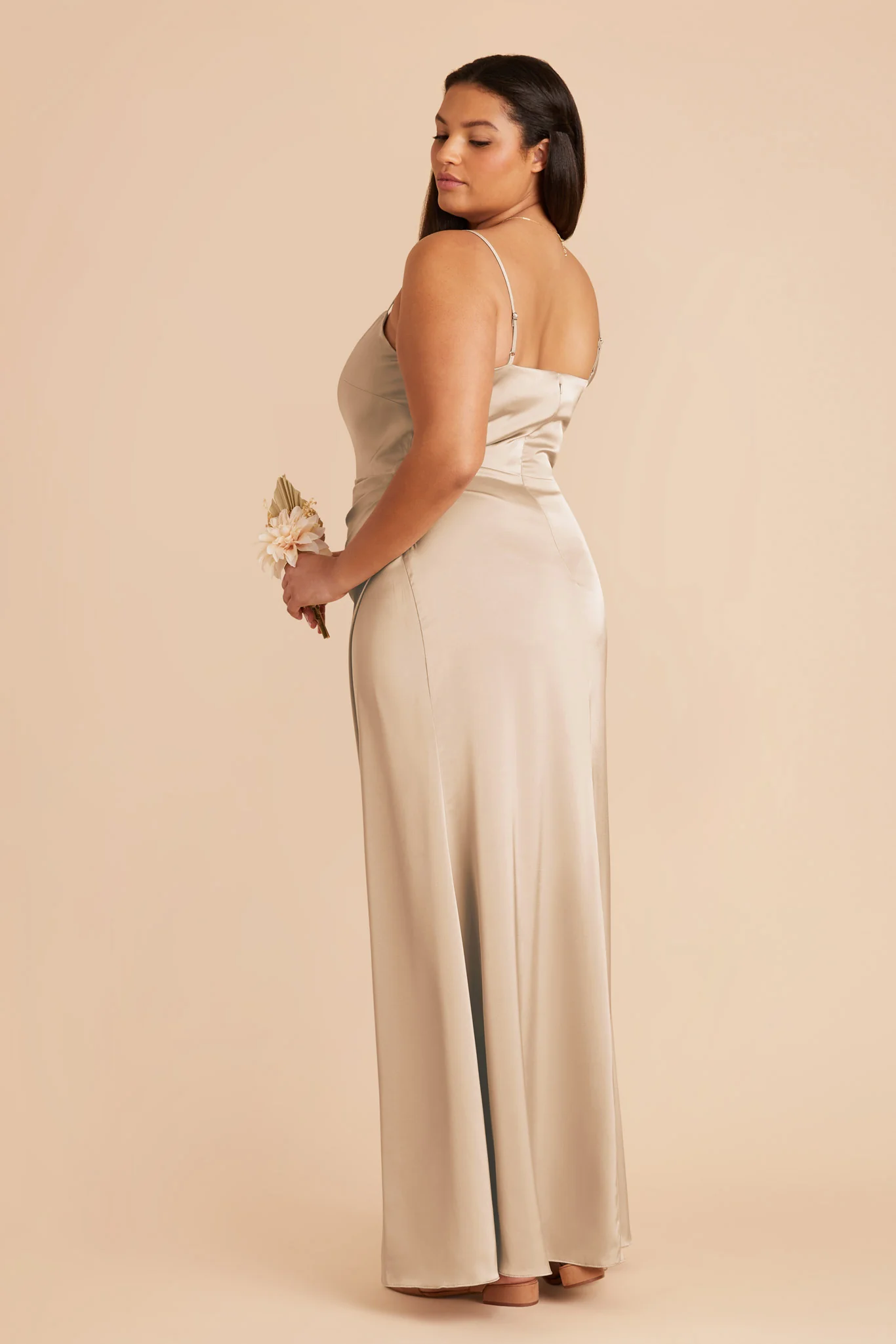Jennifer Matte Satin Dress - Gold - Image 8
