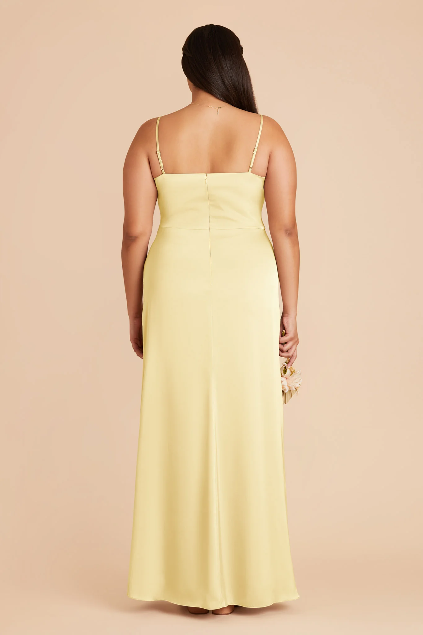 Jennifer Matte Satin Dress - Lemon Sorbet - Image 9
