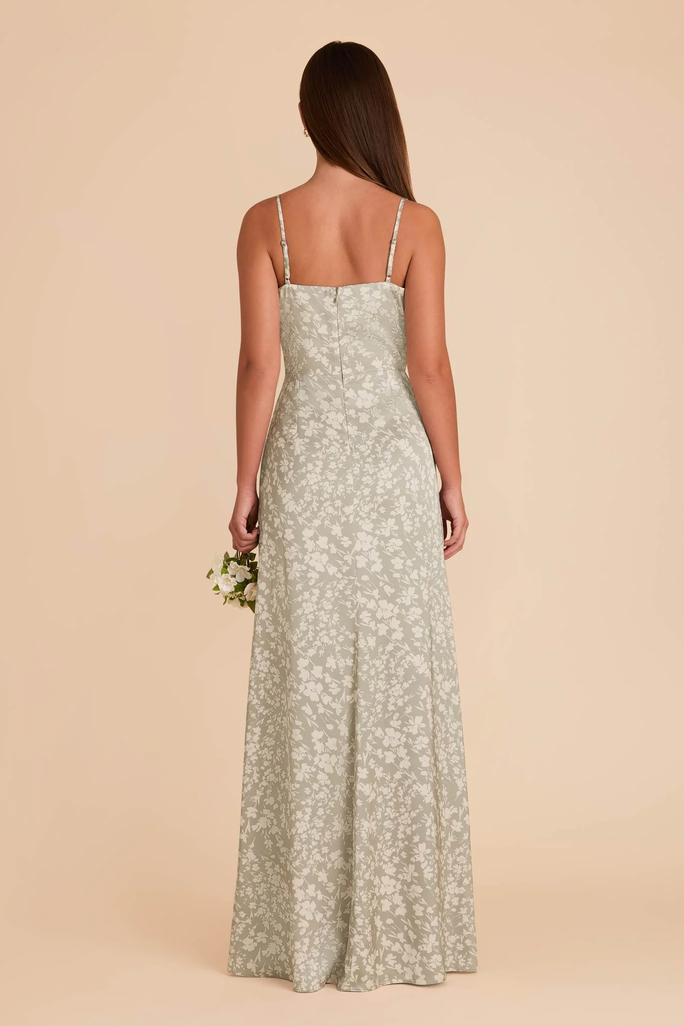 Jennifer Matte Satin Dress - Moss Green Dreamy Floral - Image 4