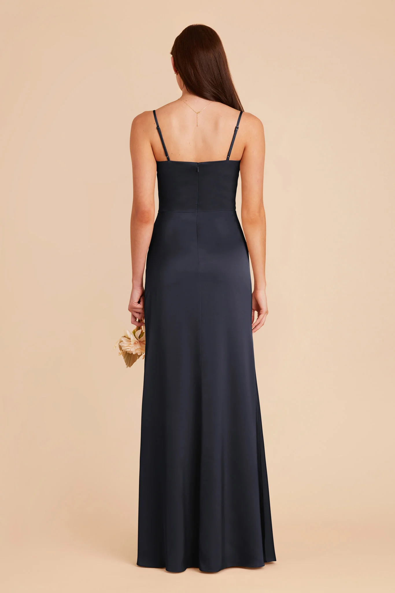 Jennifer Matte Satin Dress - Navy - Image 6