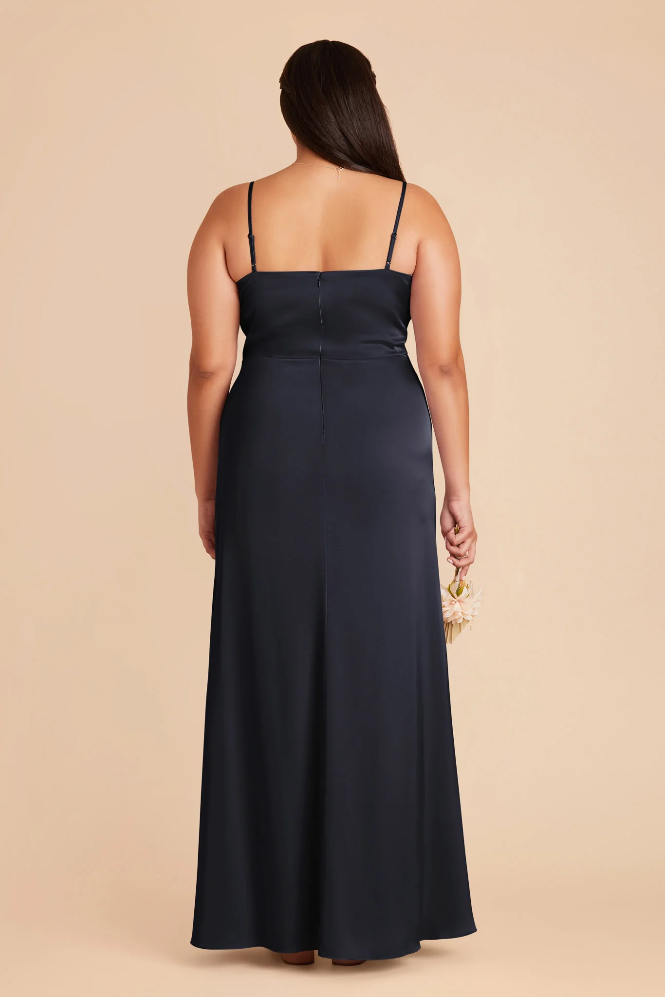Jennifer Matte Satin Dress - Navy - Image 9