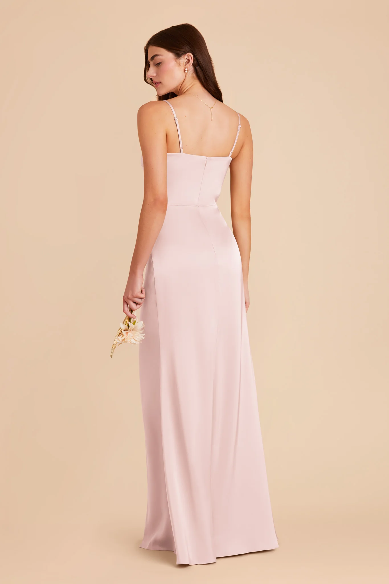 Jennifer Matte Satin Dress - Pale Blush - Image 5