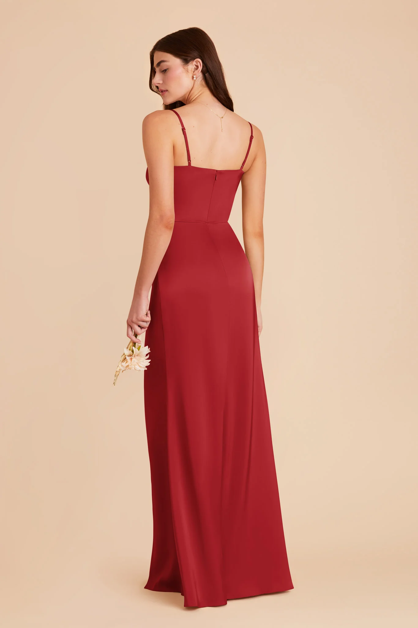 Jennifer Matte Satin Dress - Ruby Red - Image 5