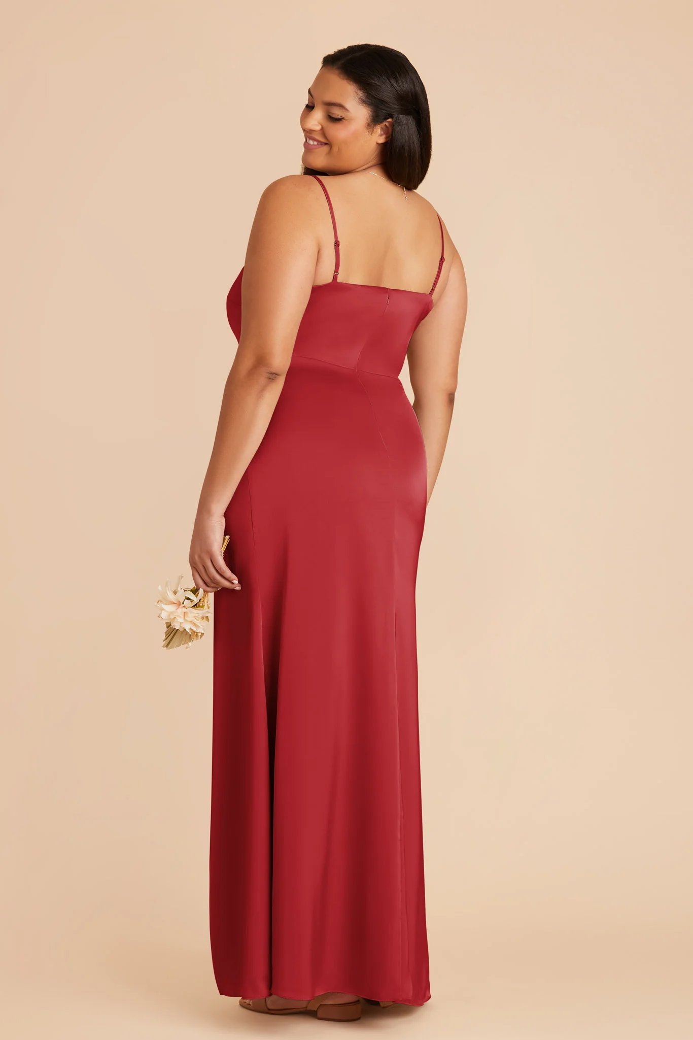 Jennifer Matte Satin Dress - Ruby Red - Image 8