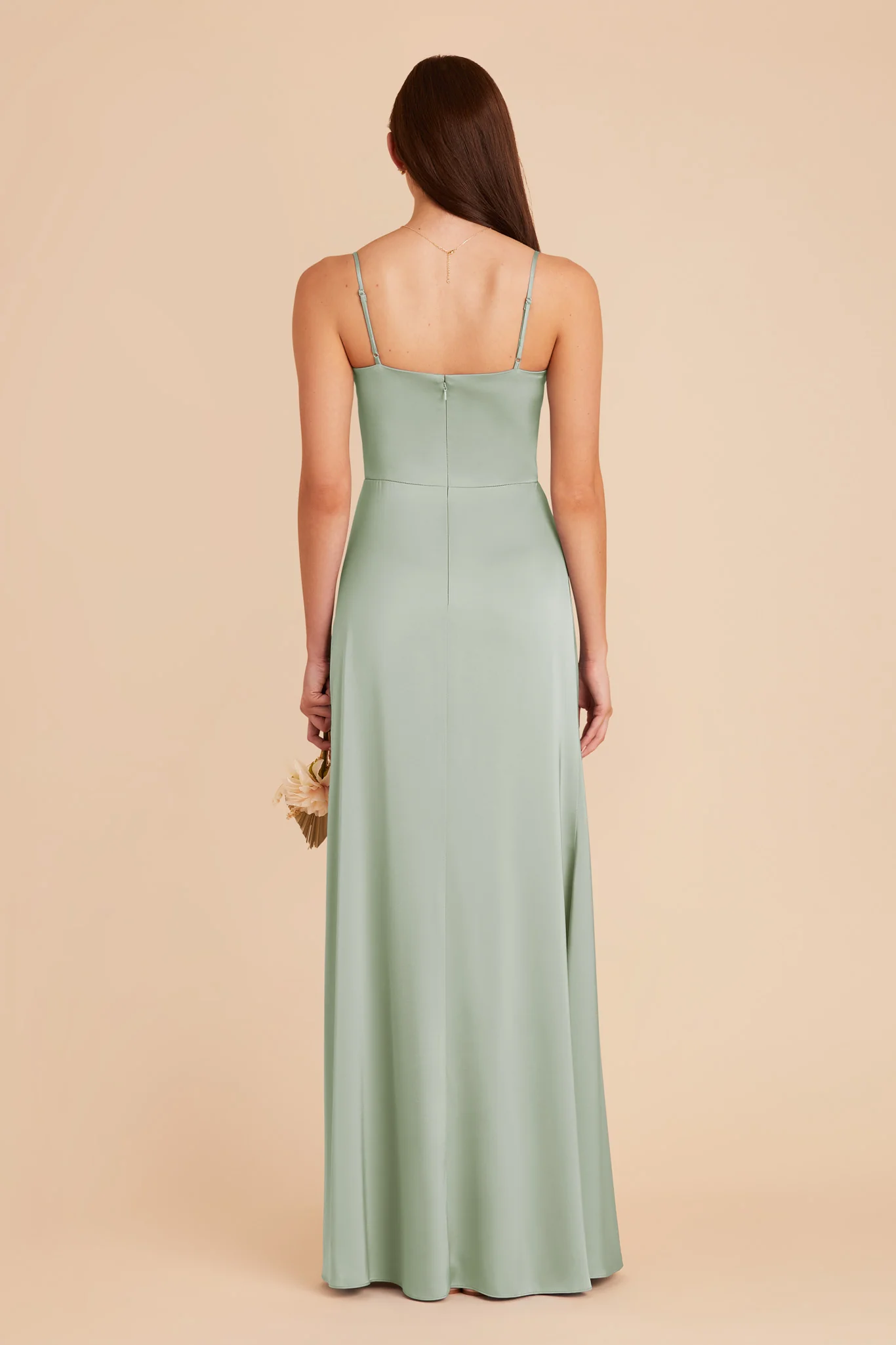 Jennifer Matte Satin Dress - Sage - Image 5