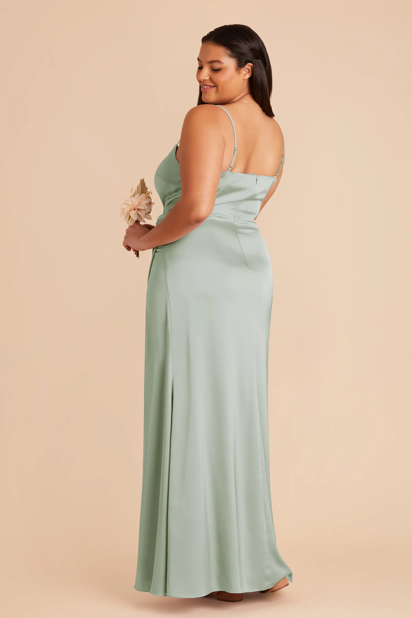Jennifer Matte Satin Dress - Sage - Image 7