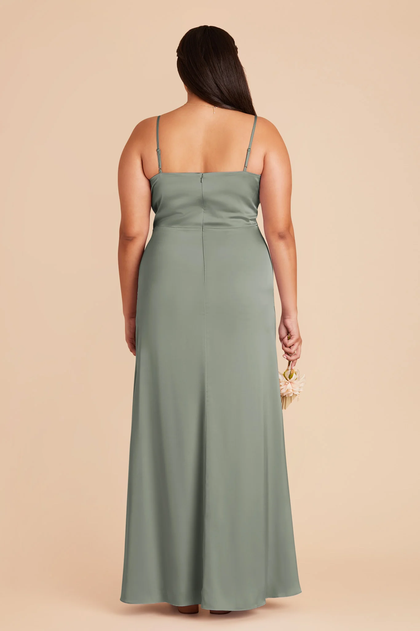 Jennifer Matte Satin Dress - Sea Glass - Image 10