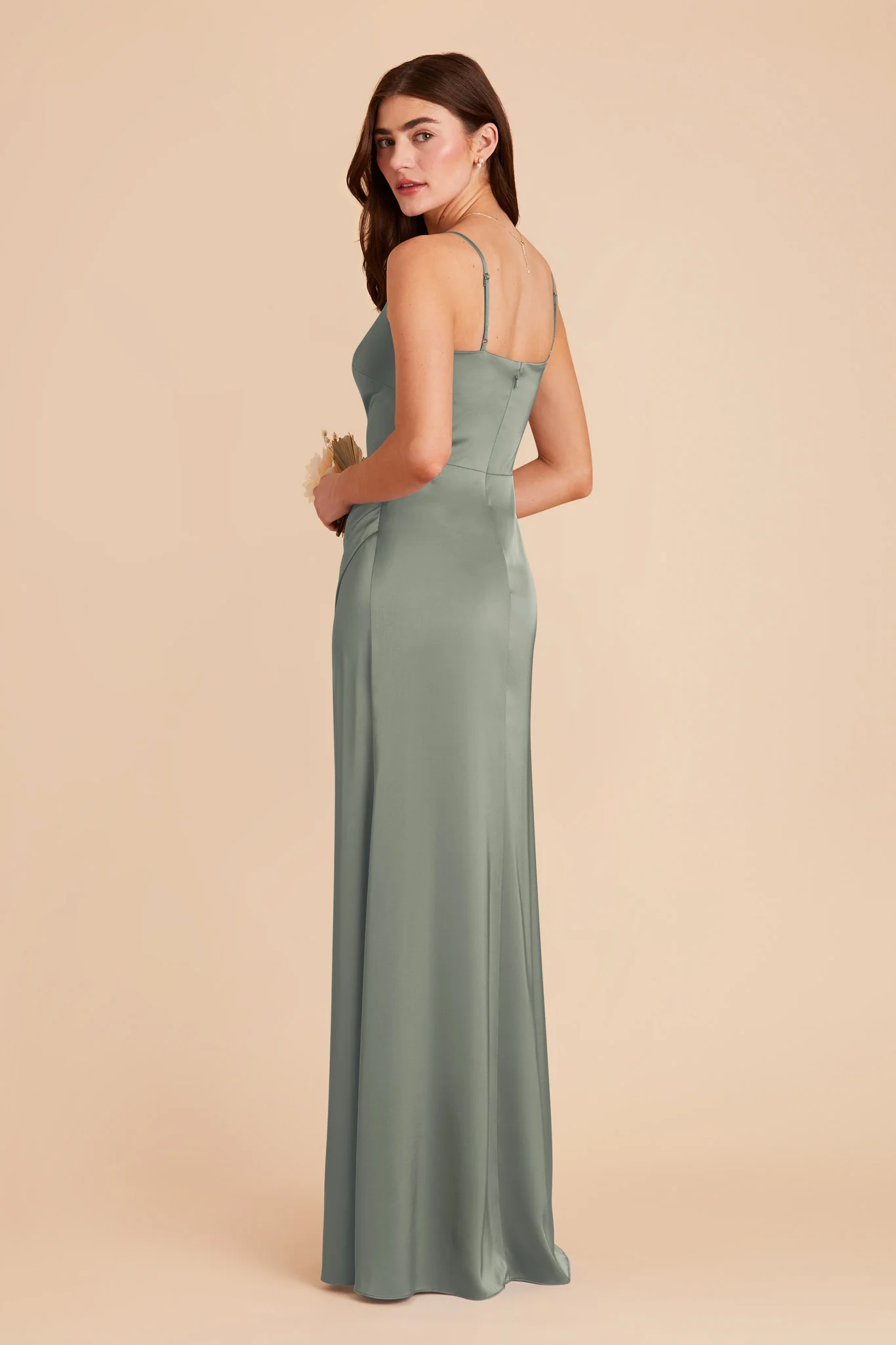 Jennifer Matte Satin Dress - Sea Glass - Image 5