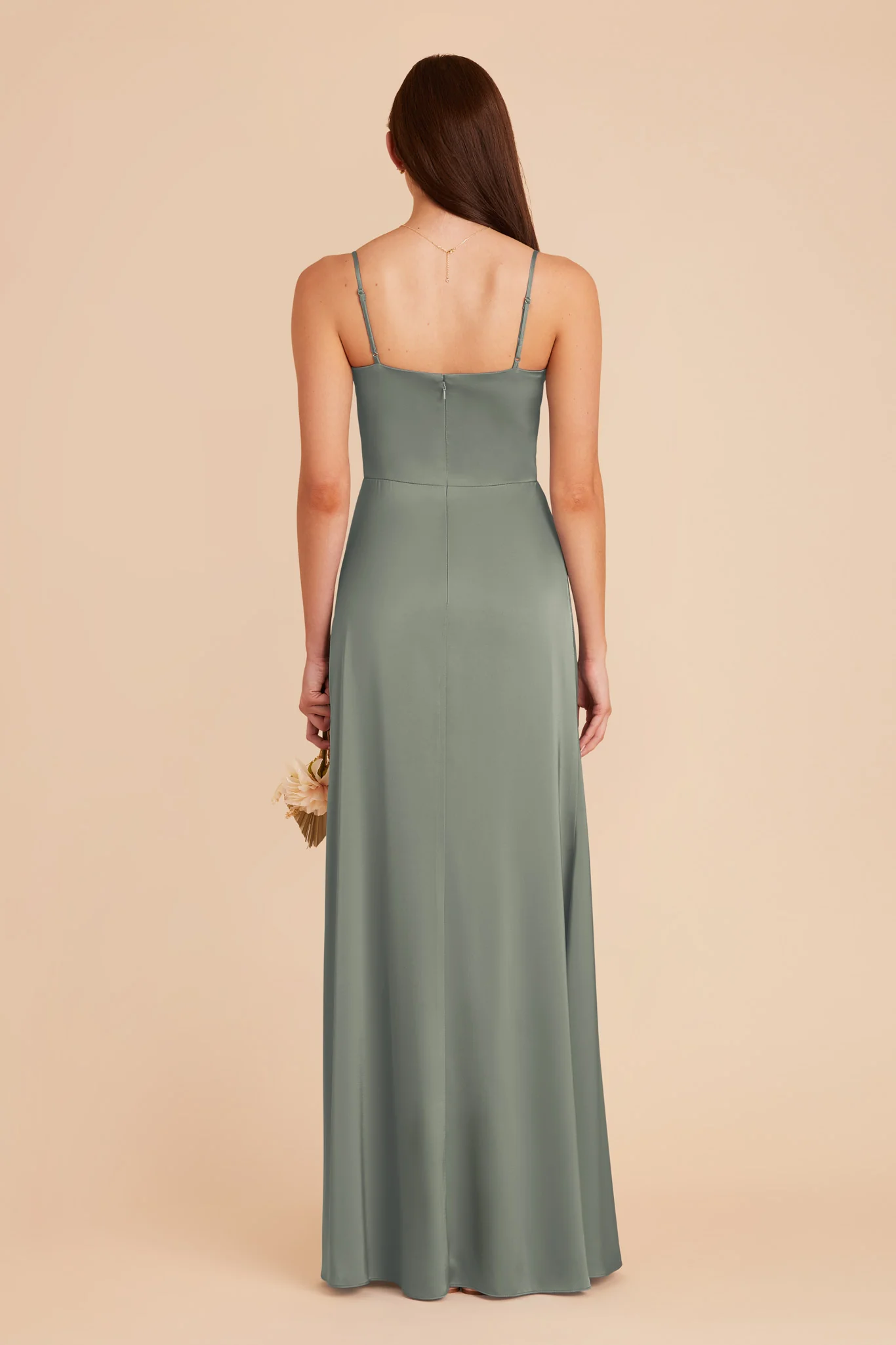 Jennifer Matte Satin Dress - Sea Glass - Image 7