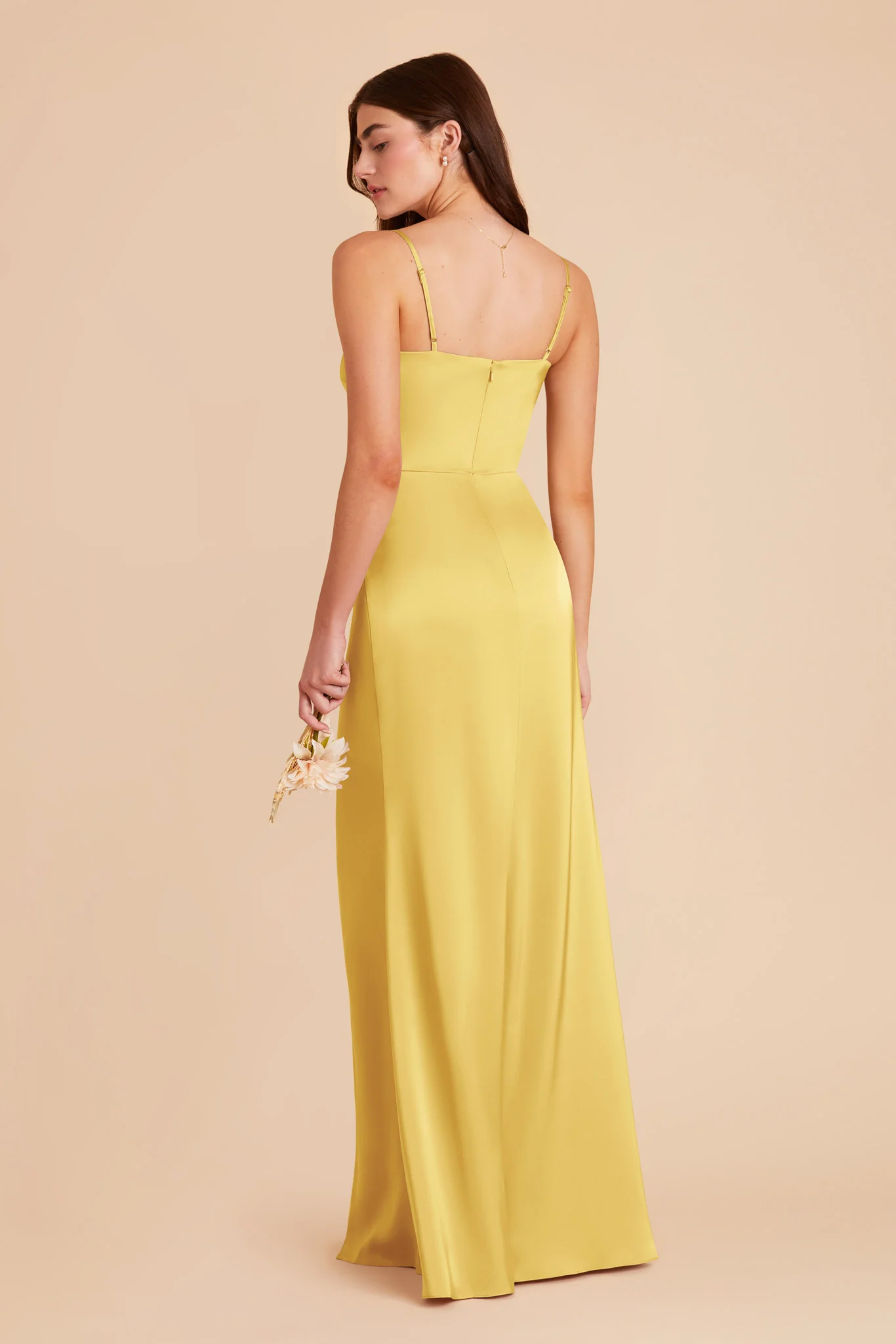 Jennifer Matte Satin Dress - Sunflower Yellow - Image 5