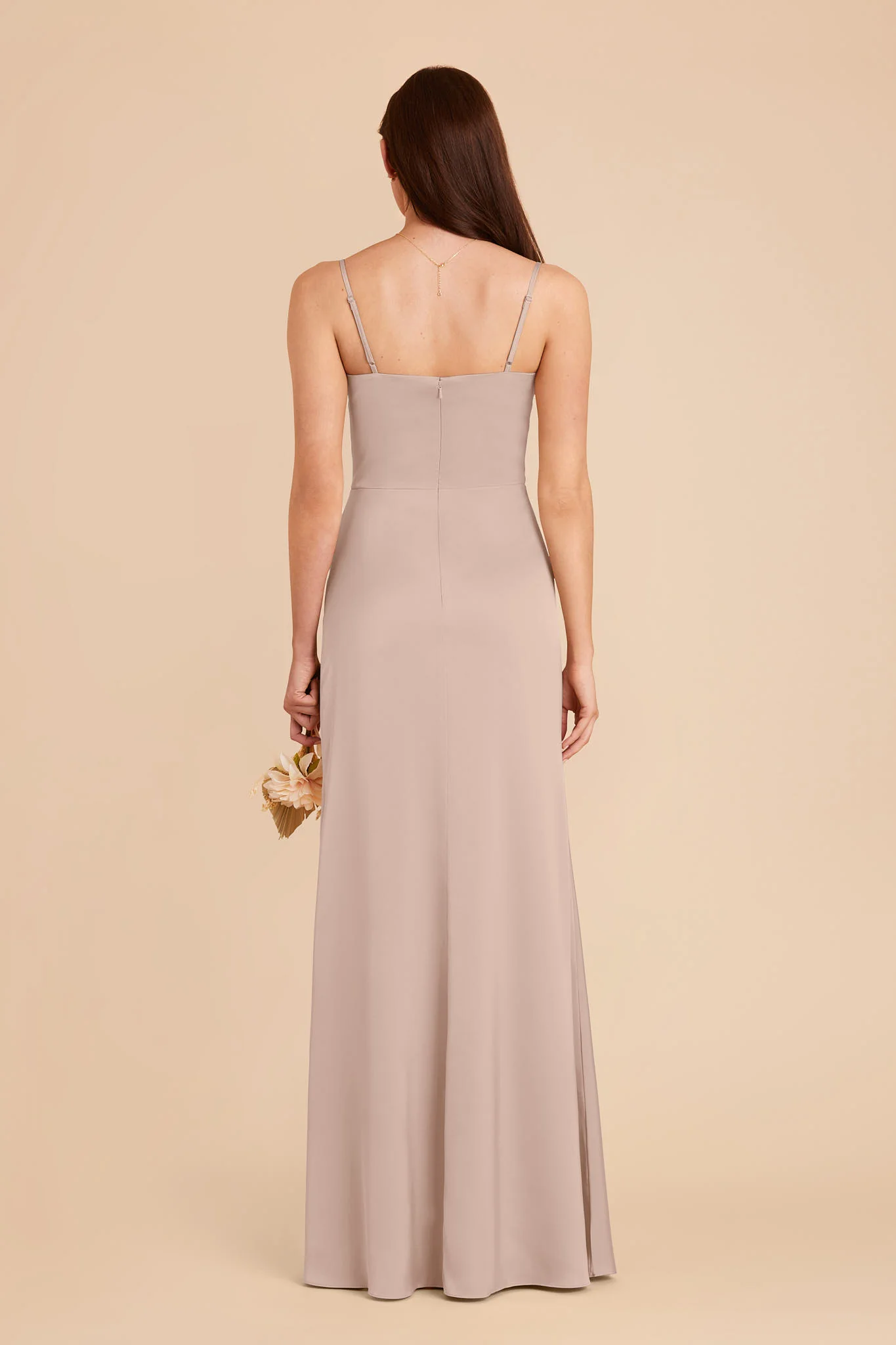 Jennifer Matte Satin Dress - Taupe - Image 5