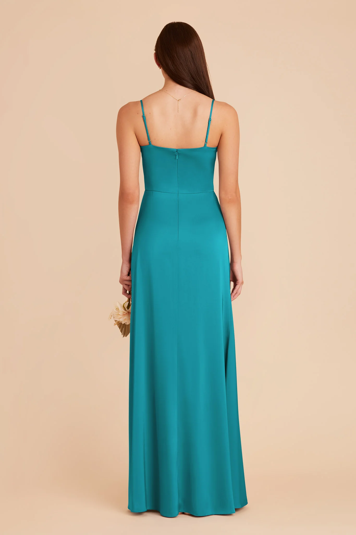 Jennifer Matte Satin Dress - Teal - Image 5
