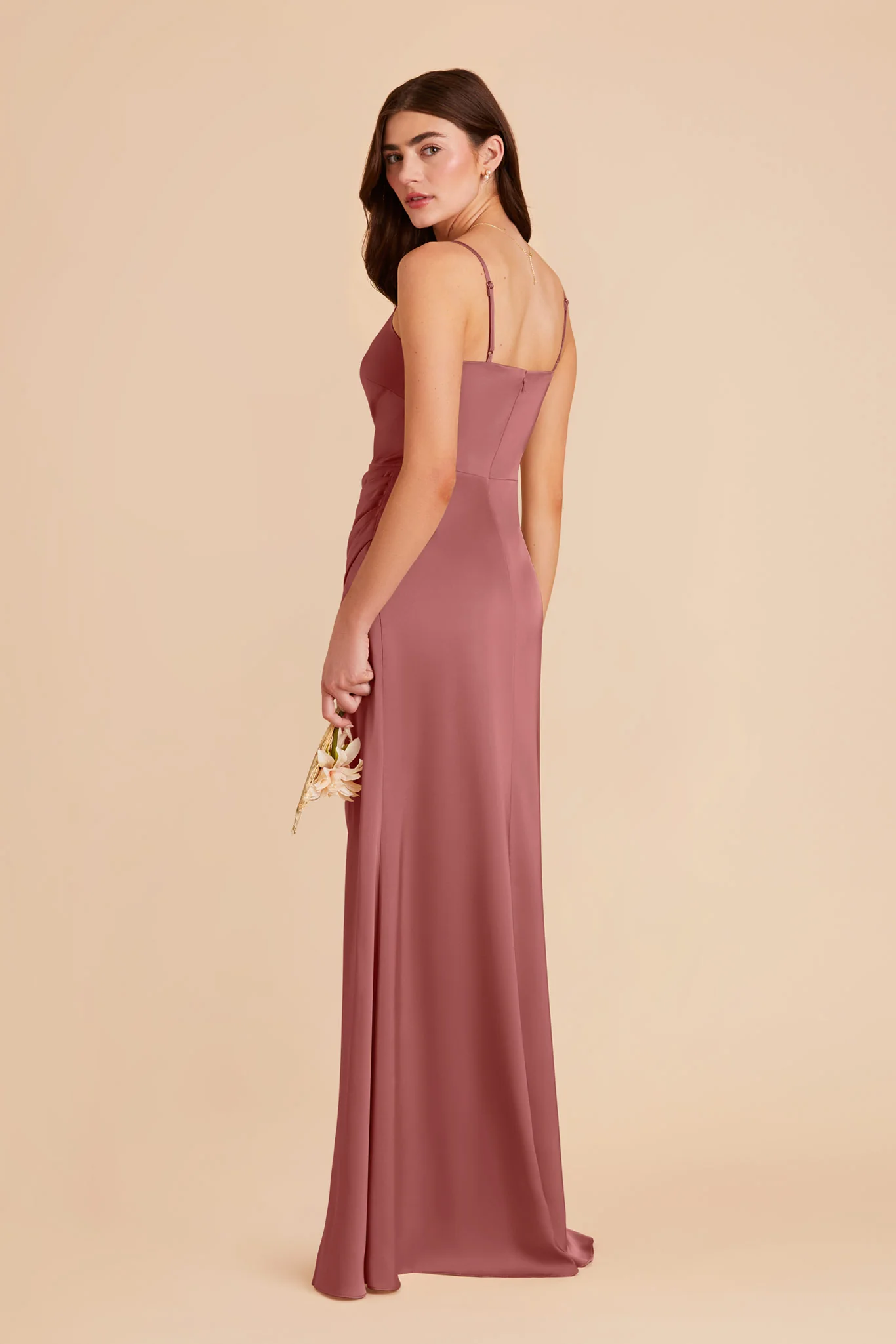 Jennifer Matte Satin Dress - Wild Rose - Image 4