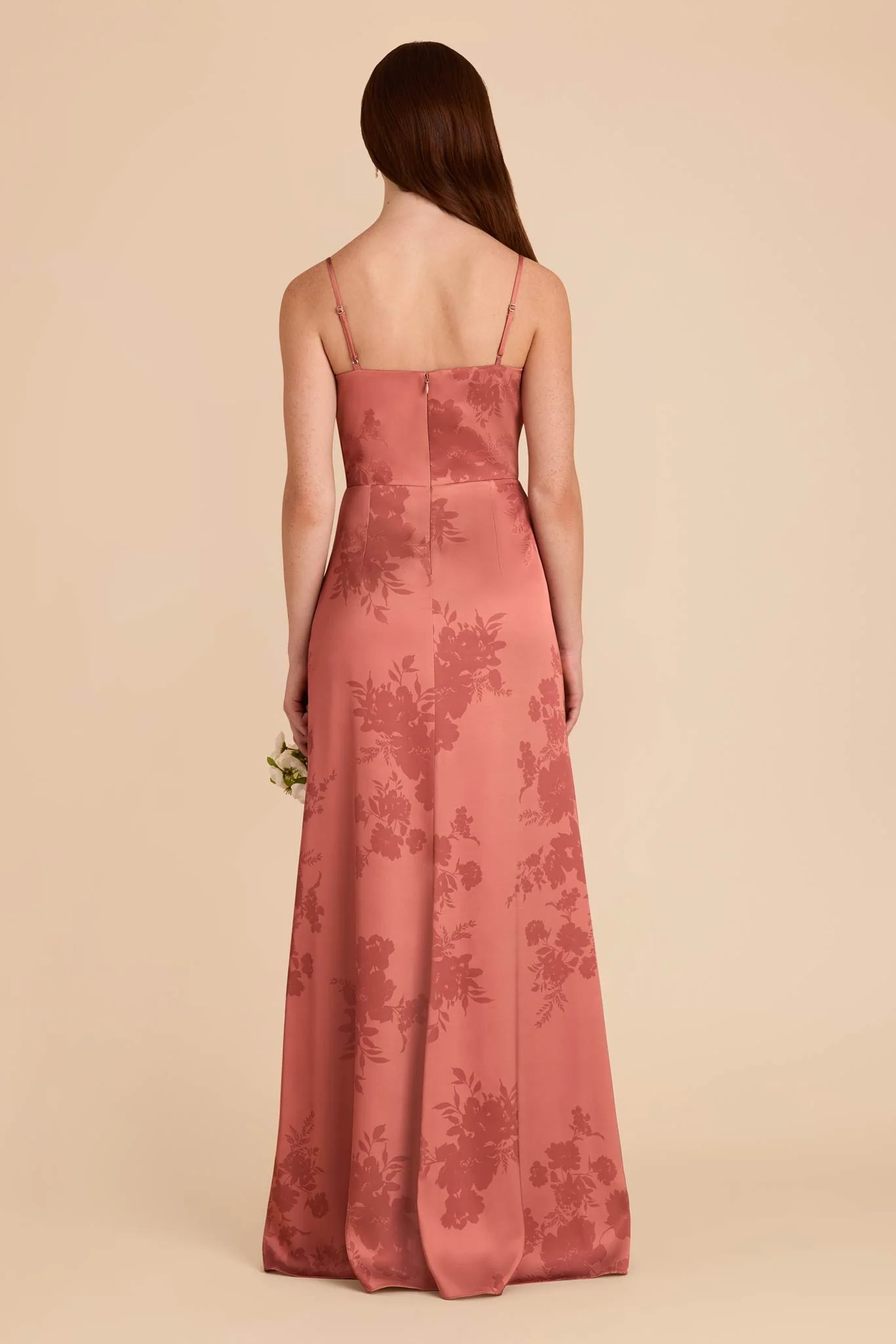 Jennifer Matte Satin Dress - Wild Rose Whimsical Blooms - Image 4