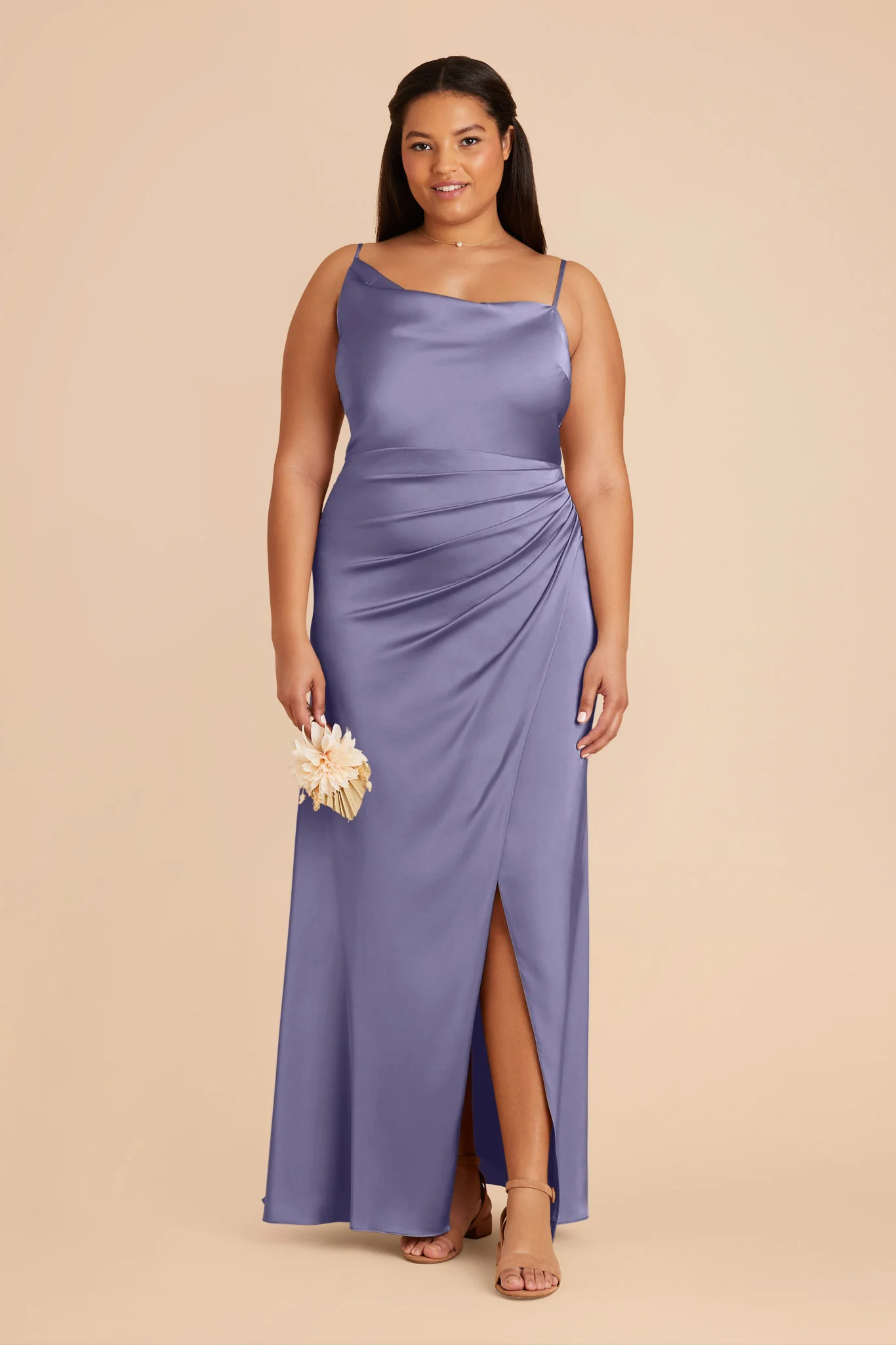 Jennifer Matte Satin Dress - Wisteria - Image 2