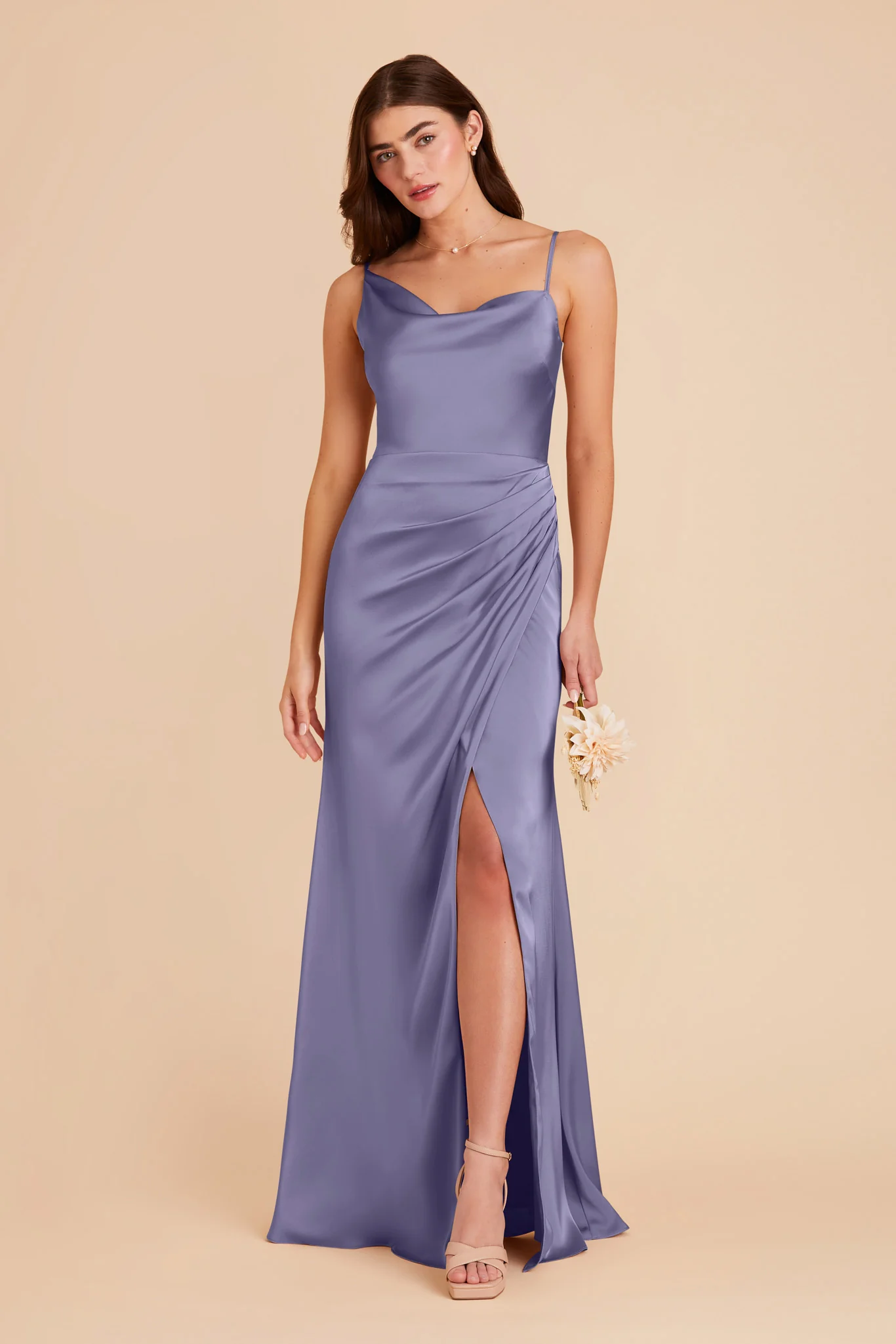 Jennifer Matte Satin Dress - Wisteria - Image 3