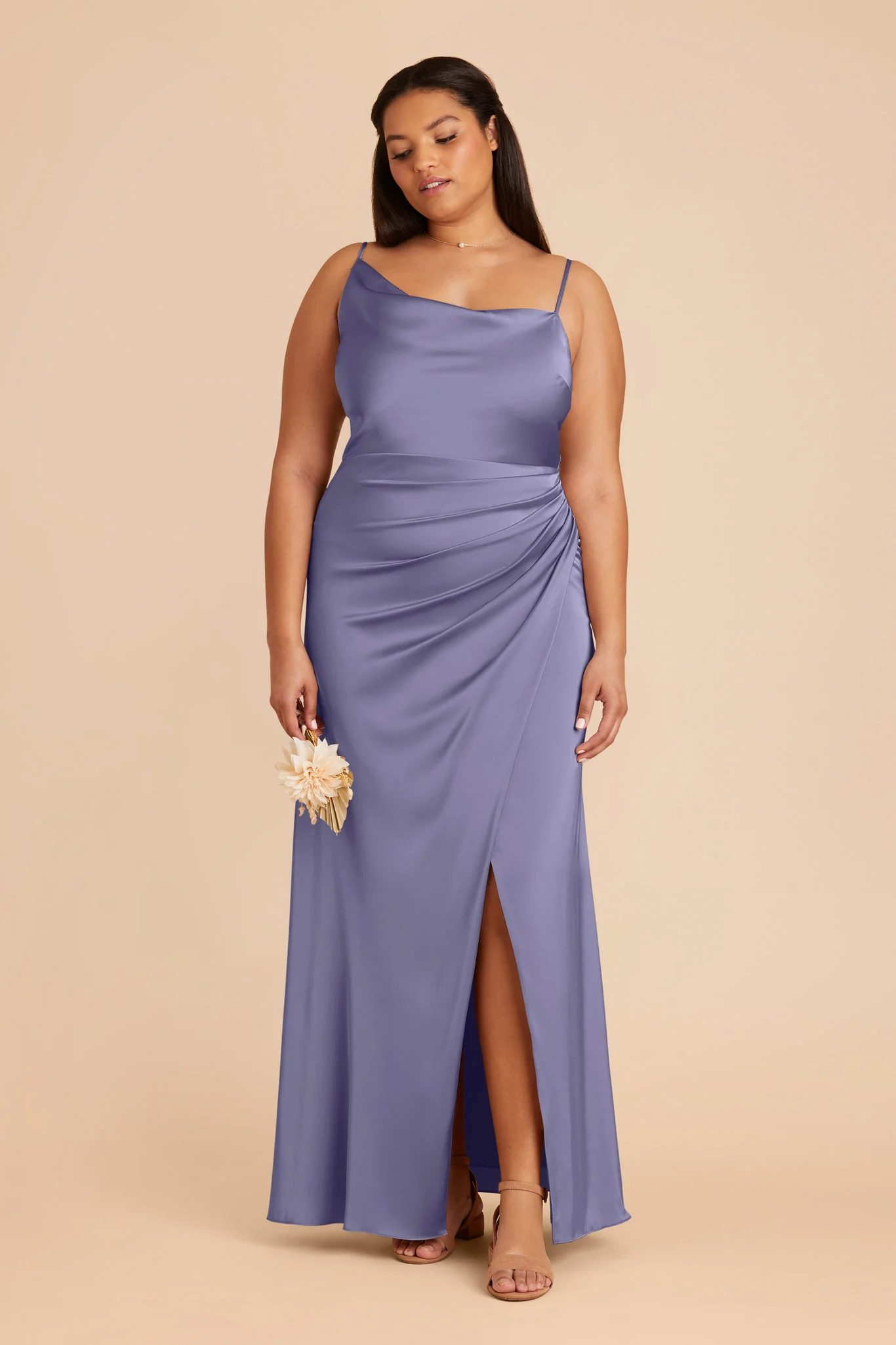 Jennifer Matte Satin Dress - Wisteria - Image 7