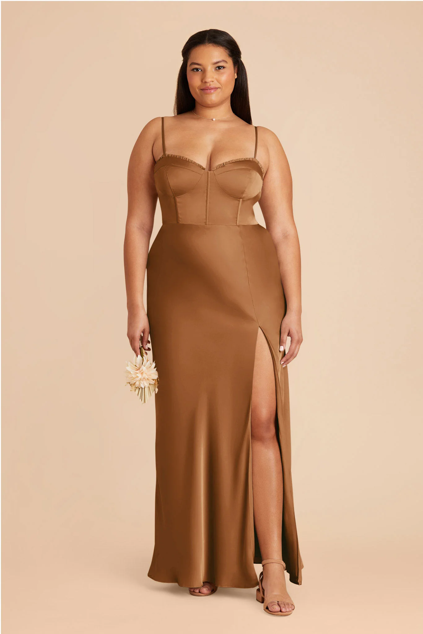 Jessica Matte Satin Dress - Copper - Image 8
