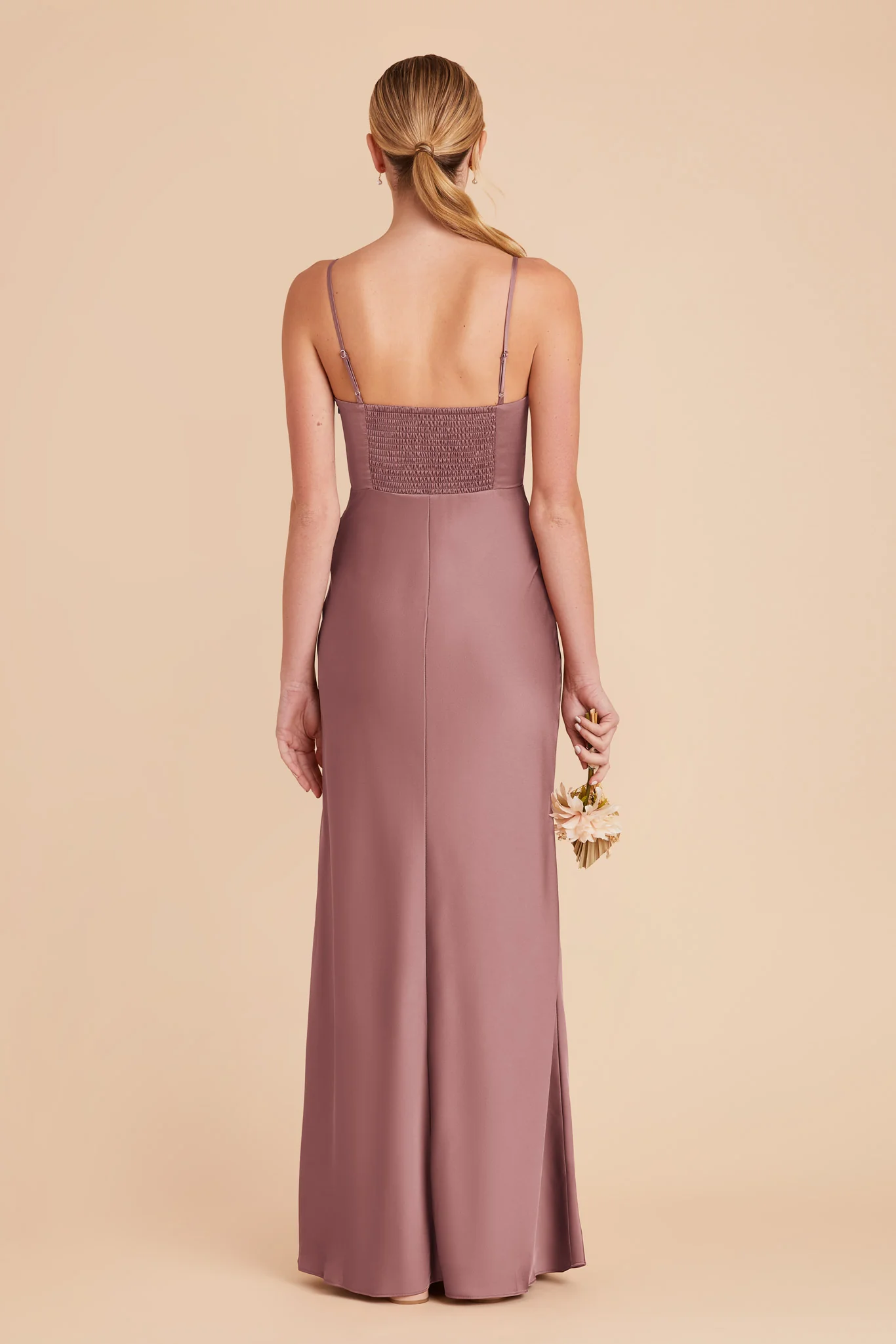 Jessica Matte Satin Dress - Dark Mauve - Image 6