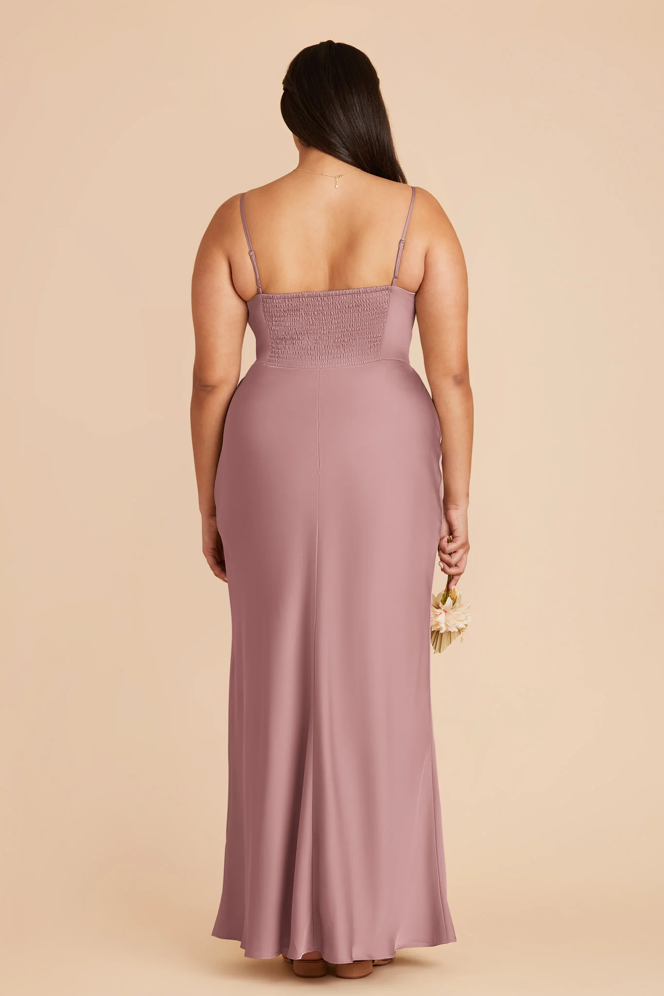 Jessica Matte Satin Dress - Dark Mauve - Image 9