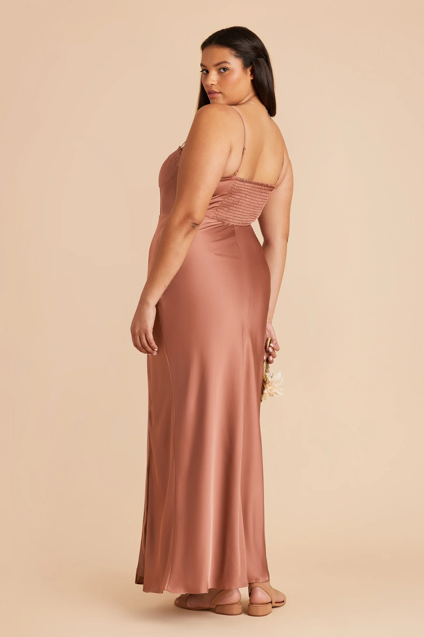 Jessica Matte Satin Dress - Desert Rose - Image 7