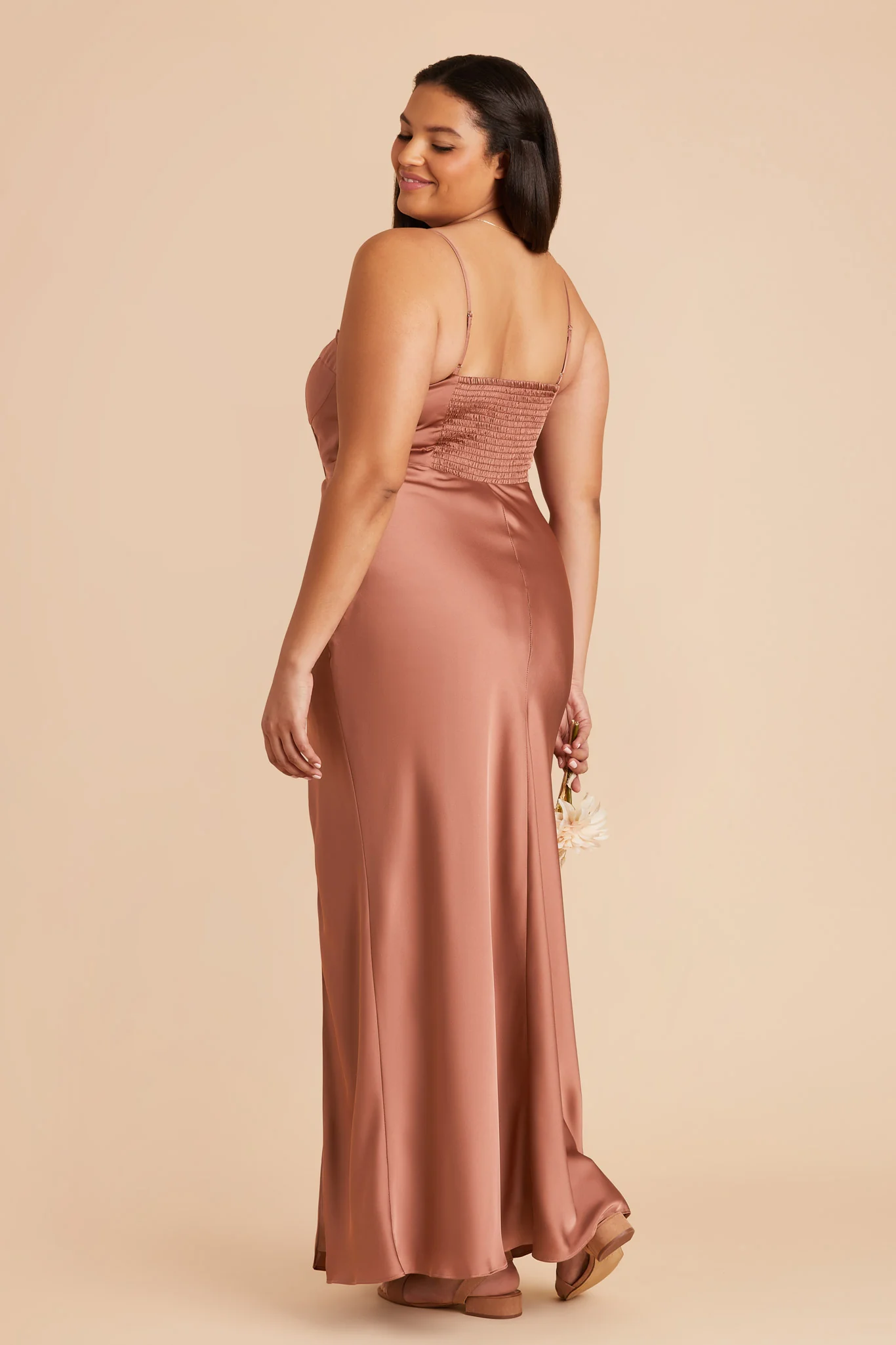 Jessica Matte Satin Dress - Desert Rose - Image 8