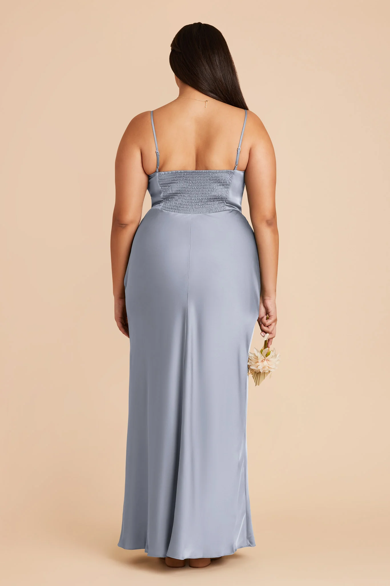 Jessica Matte Satin Dress - Dusty Blue - Image 11
