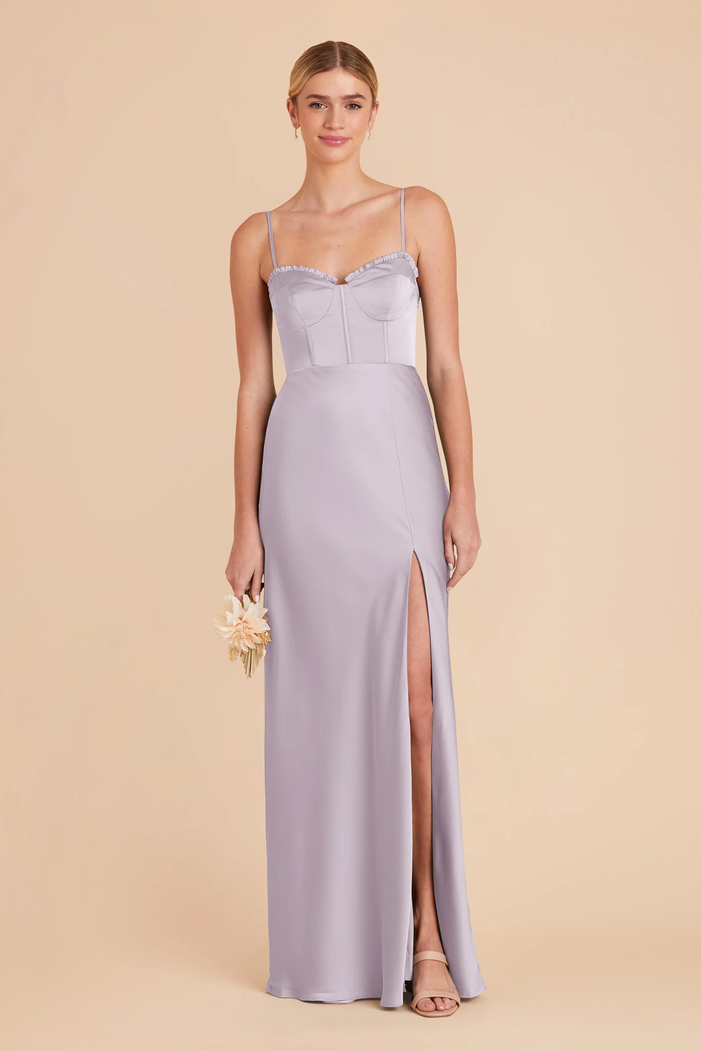 Jessica Matte Satin Dress - Dusty Lilac