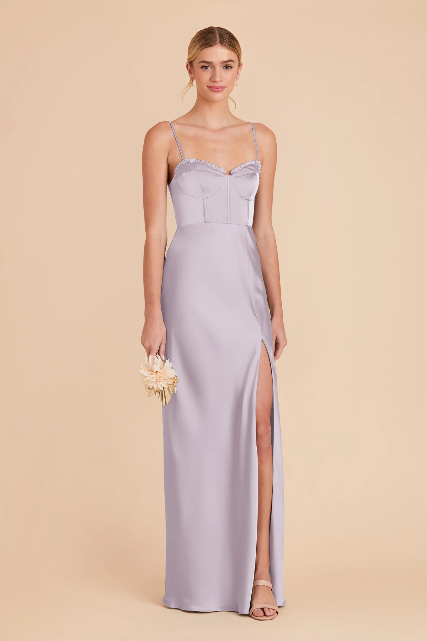 Jessica Matte Satin Dress - Dusty Lilac - Image 3