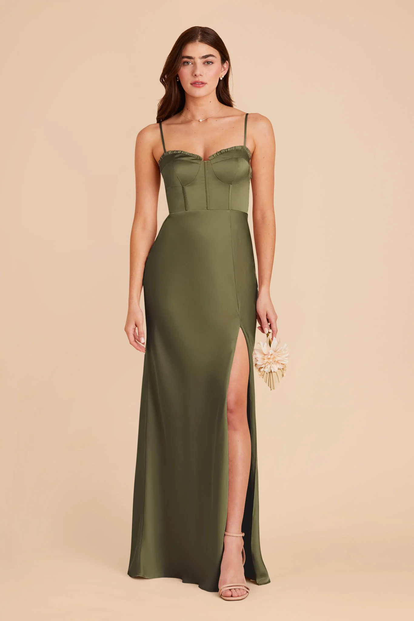 Jessica Matte Satin Dress - Martini