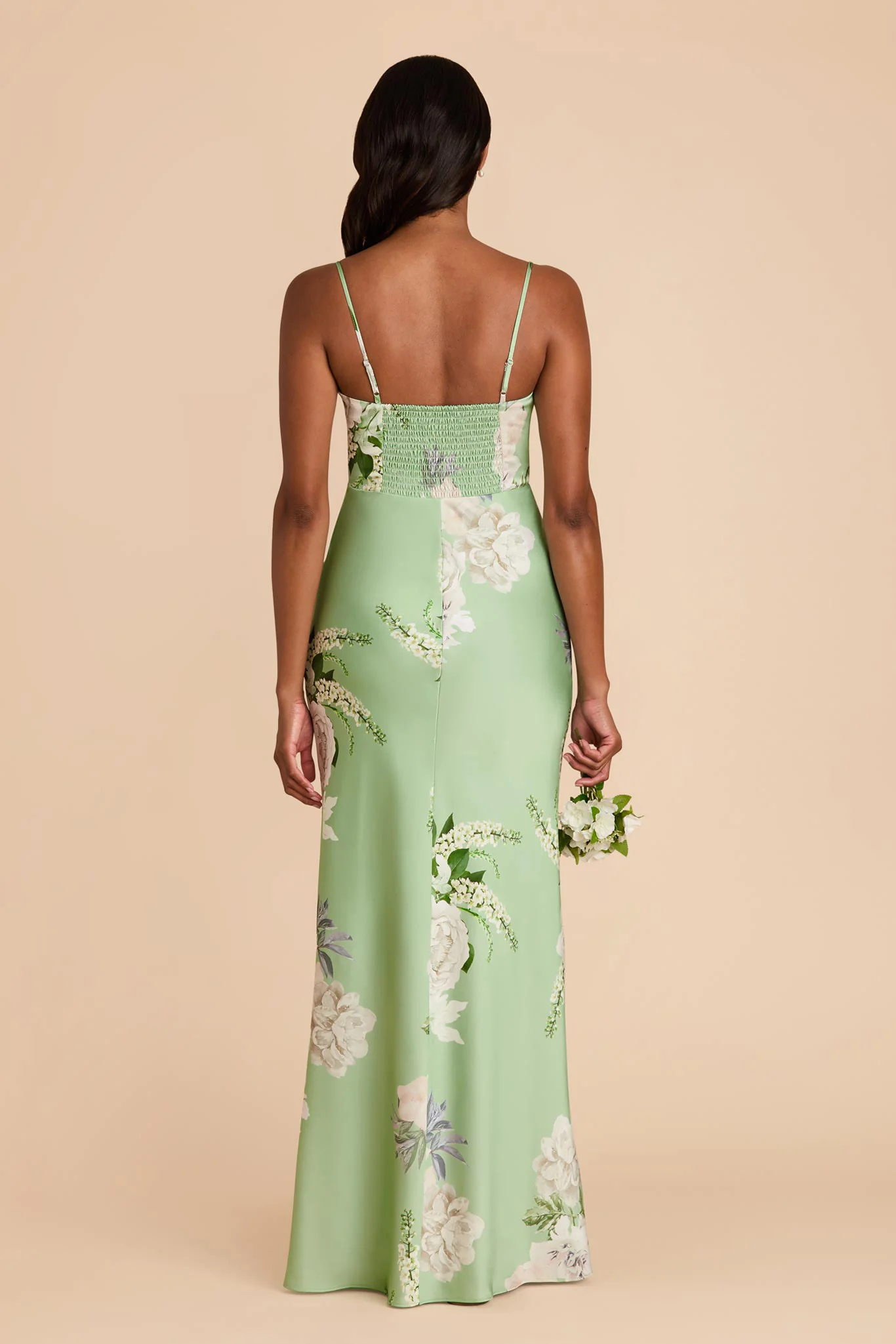 Jessica Matte Satin Dress - Pistachio Garden Bloom - Image 4