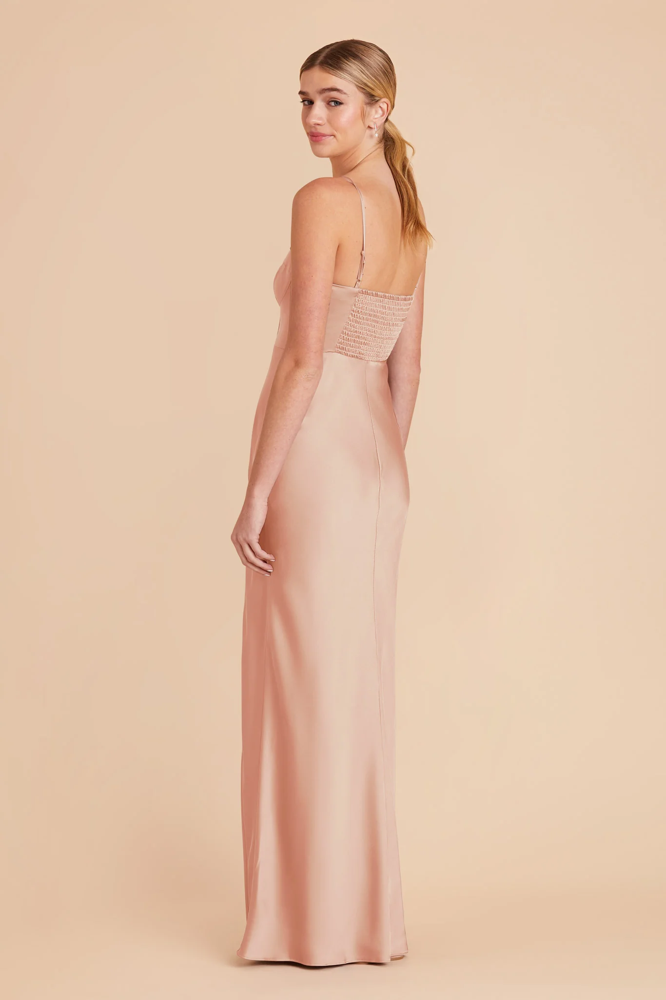 Jessica Matte Satin Dress - Rose Gold - Image 5