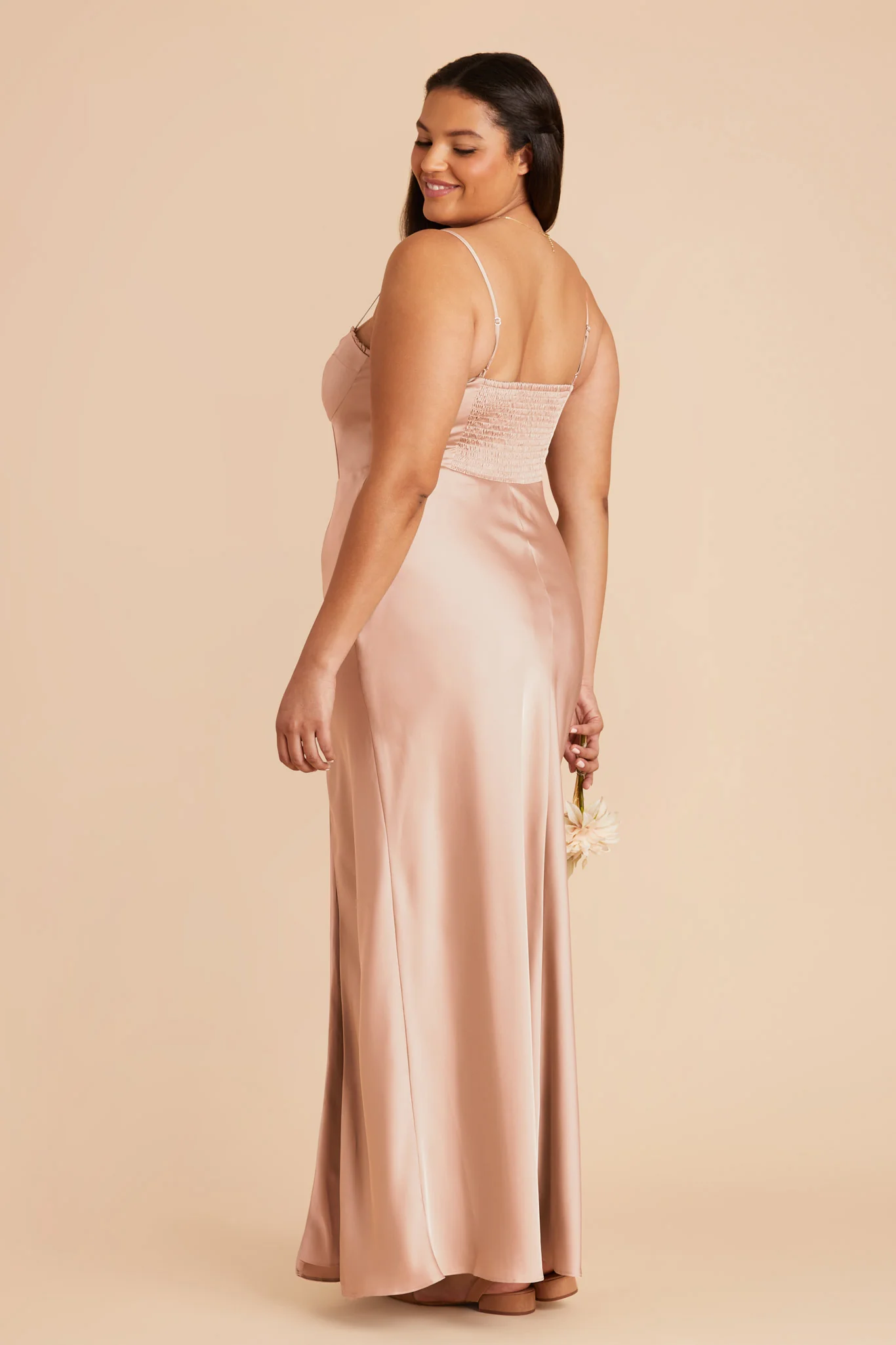 Jessica Matte Satin Dress - Rose Gold - Image 7