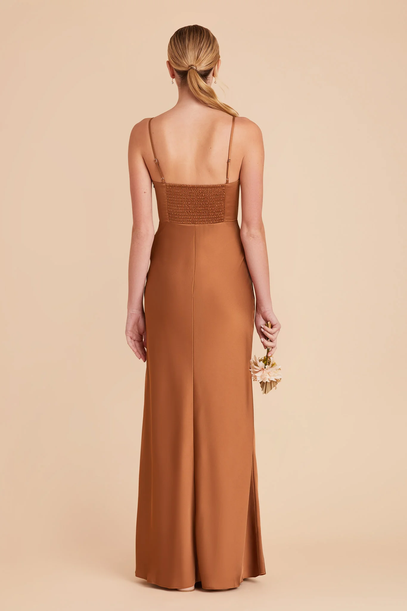 Jessica Matte Satin Dress - Rust - Image 5