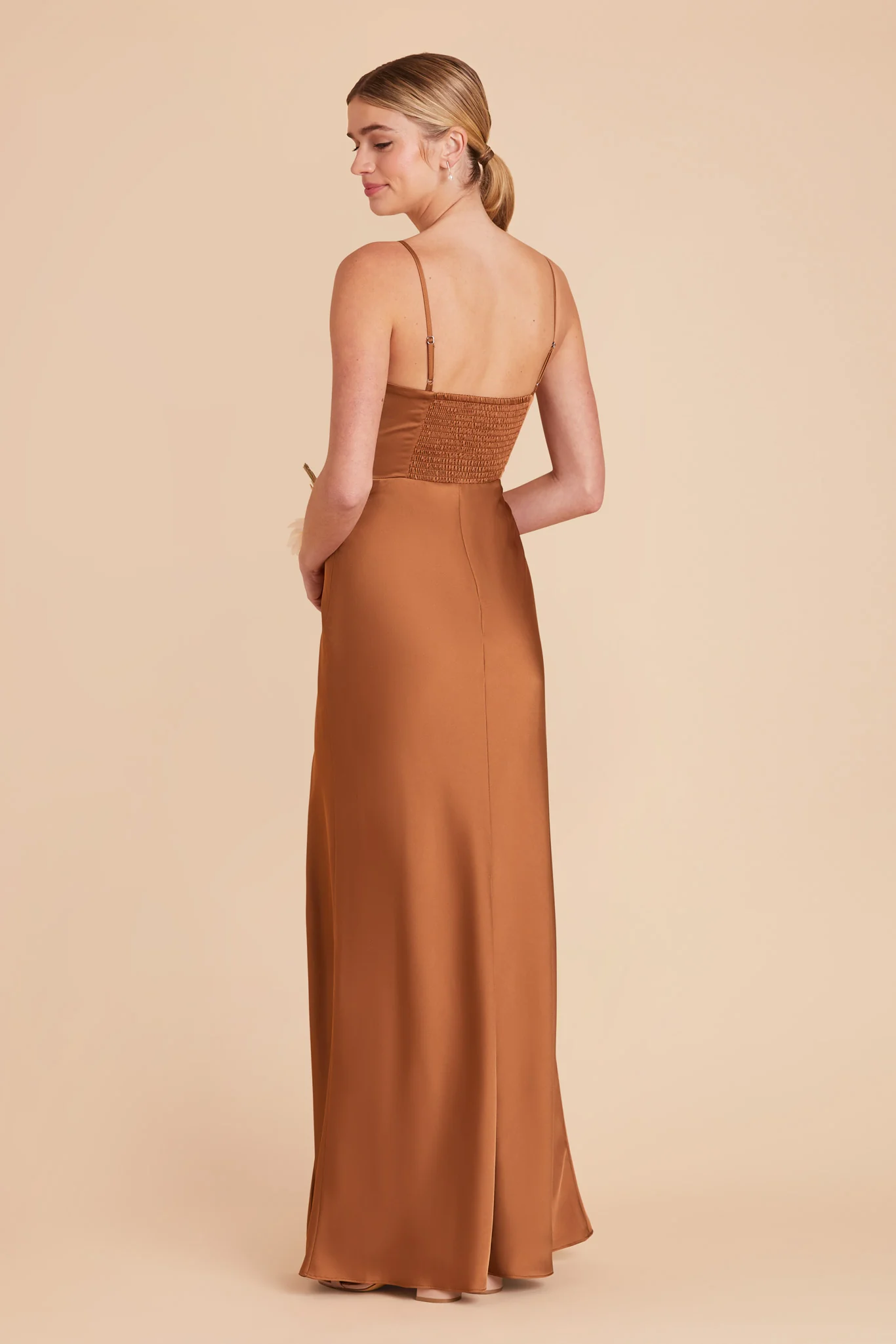Jessica Matte Satin Dress - Rust - Image 6