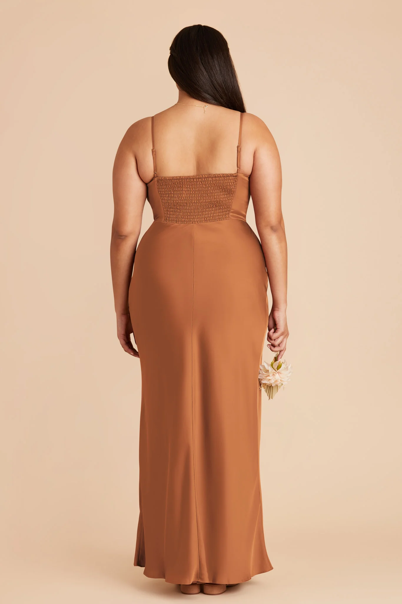Jessica Matte Satin Dress - Rust - Image 9