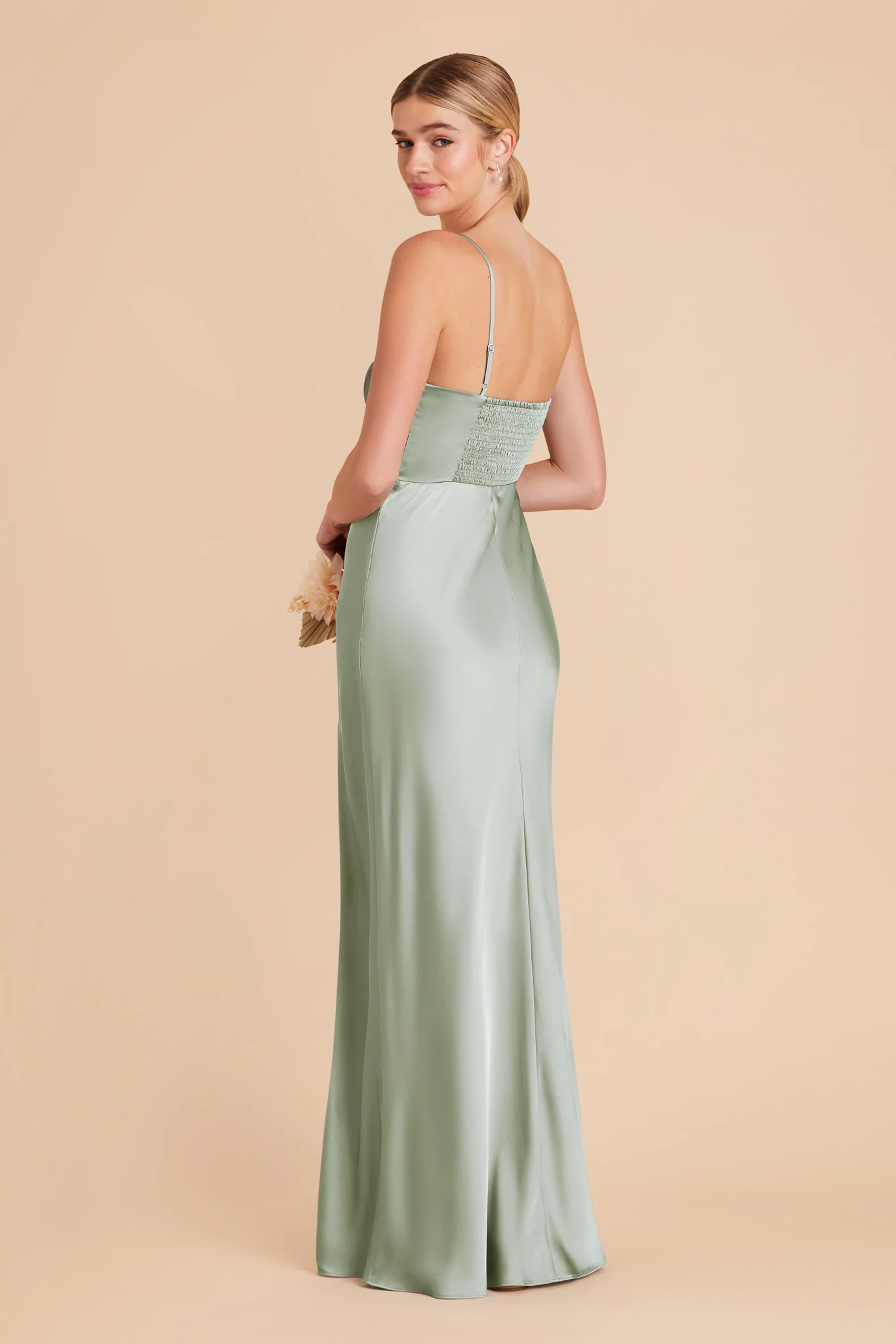 Jessica Matte Satin Dress - Sage - Image 5