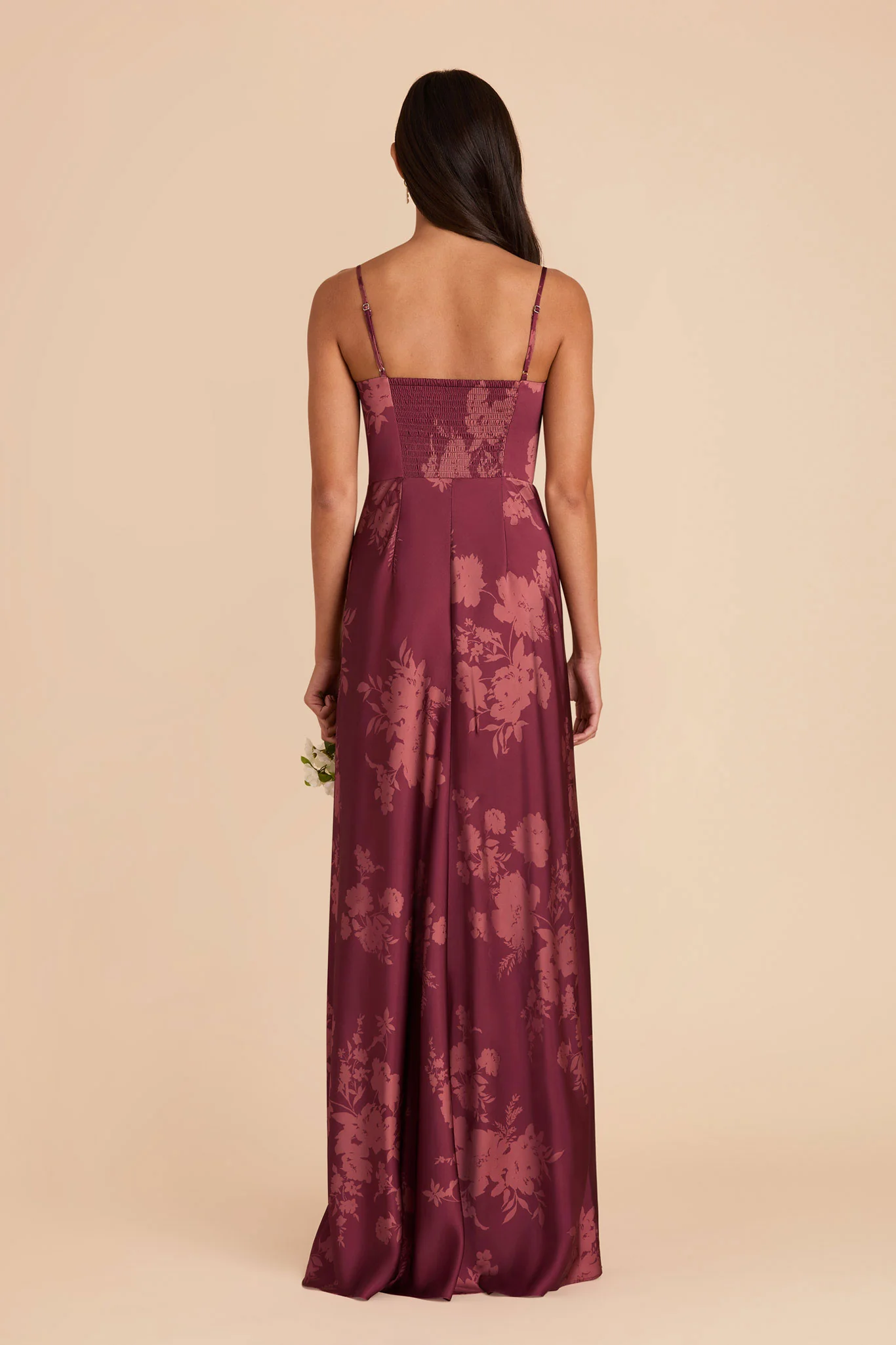 Jessica Matte Satin Dress - Sangria Whimsical Blooms - Image 4