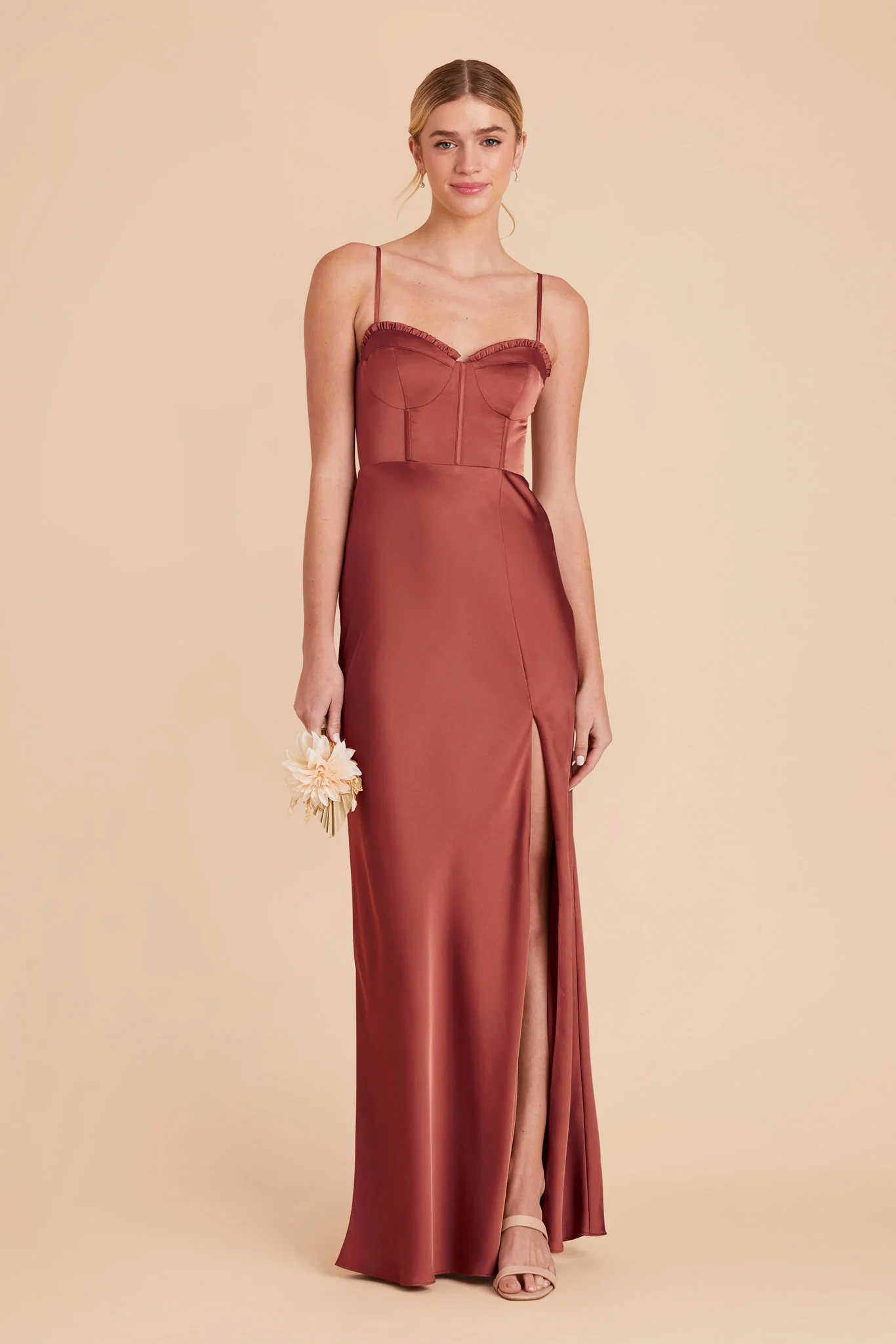 Jessica Matte Satin Dress - Spice - Image 3
