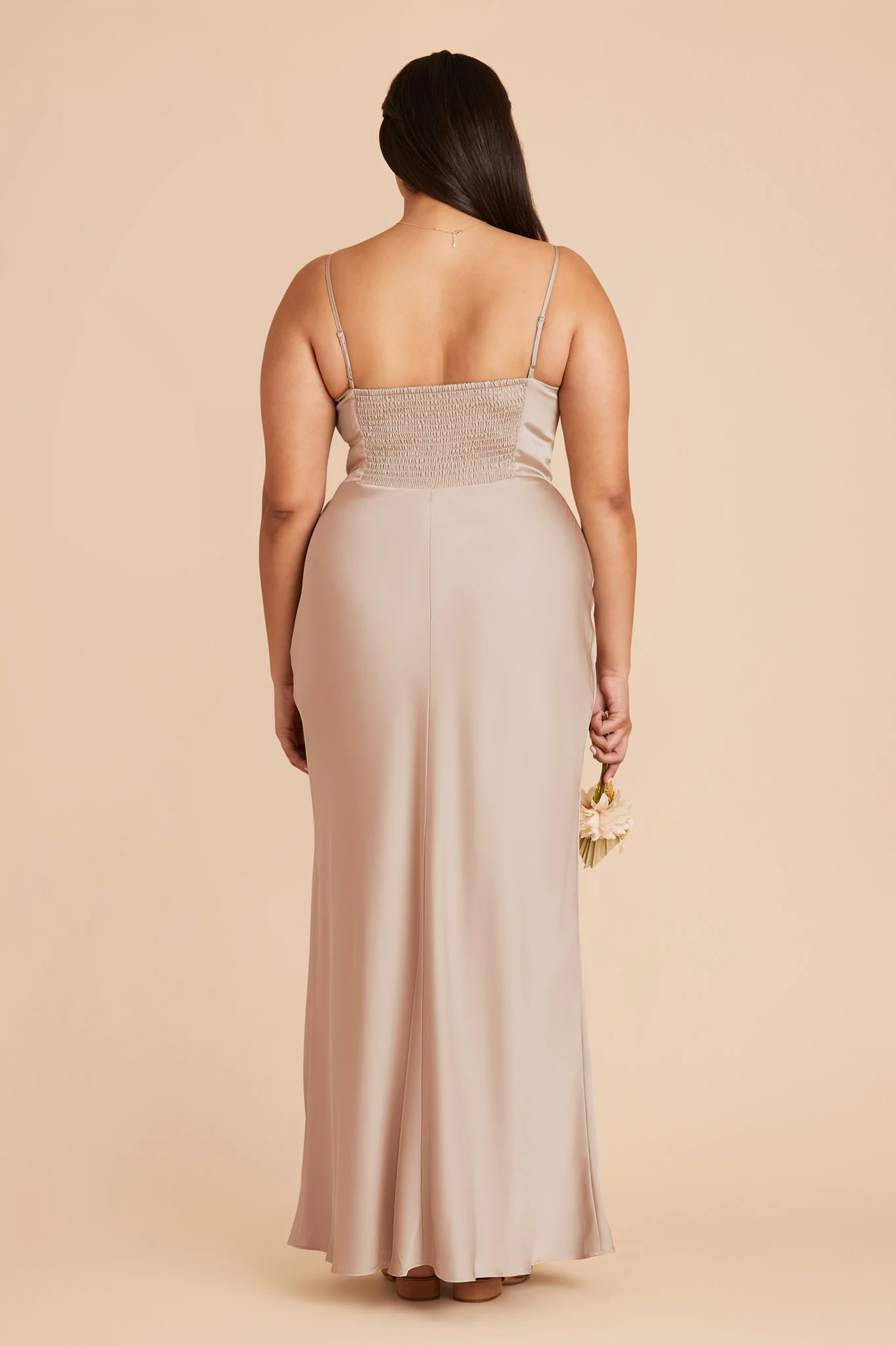 Jessica Matte Satin Dress - Taupe - Image 11