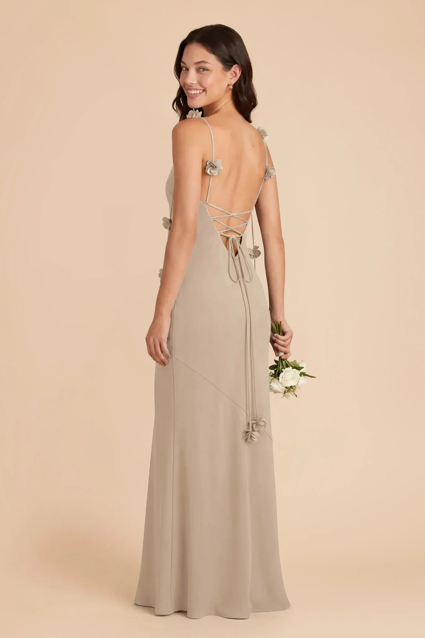 Jessie Chiffon Dress - Almond